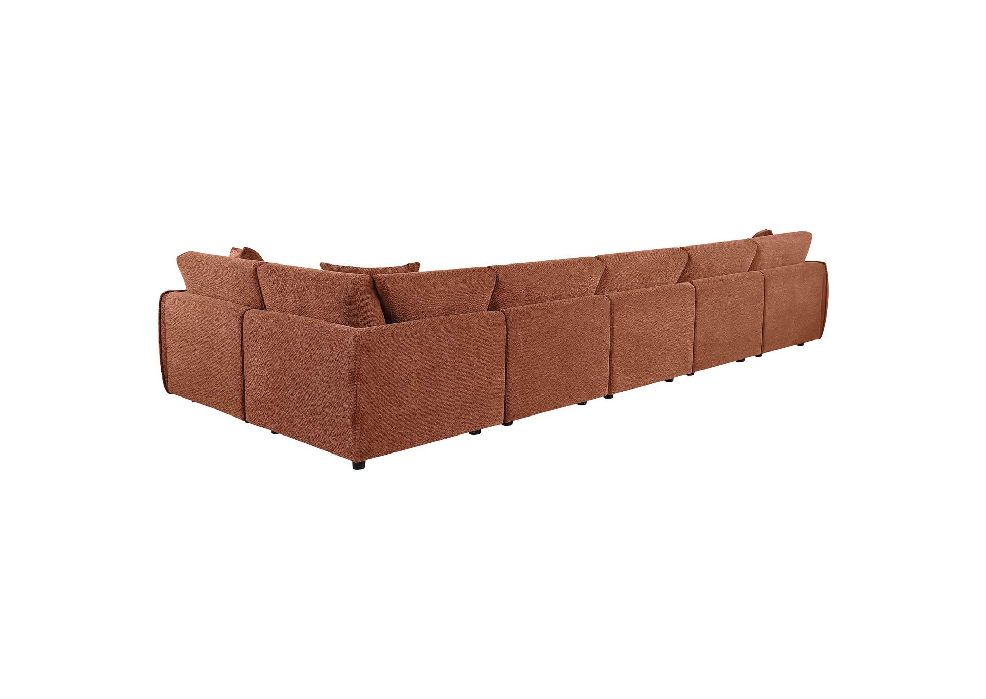 Elysia 6-piece Chenille Upholstered Modular Sectional Sofa Coral image 9