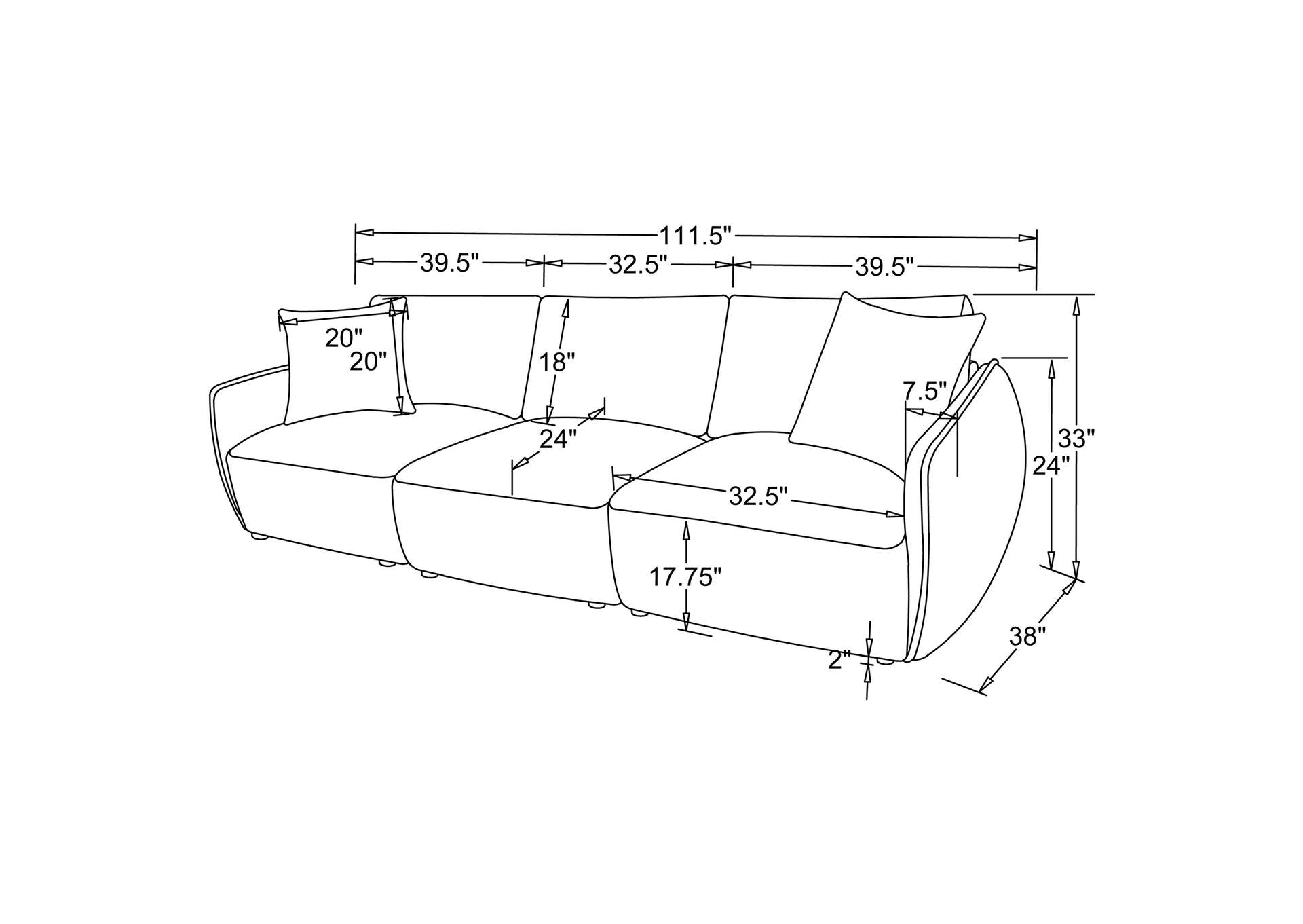 Elysia Chenille Upholstered Modular Lounge Sofa Coral image 11