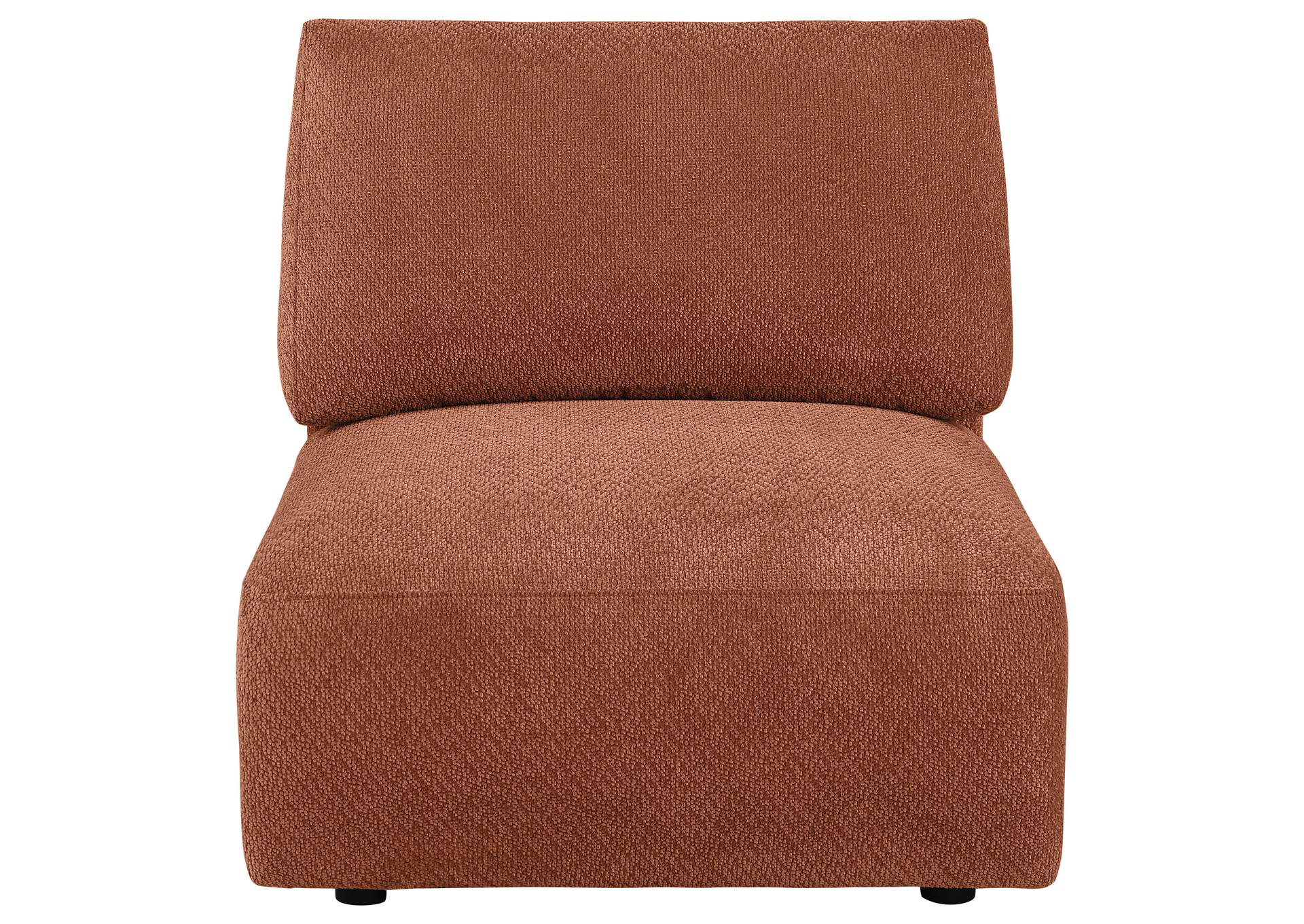 Elysia Chenille Upholstered Modular Armless Chair Coral image 4