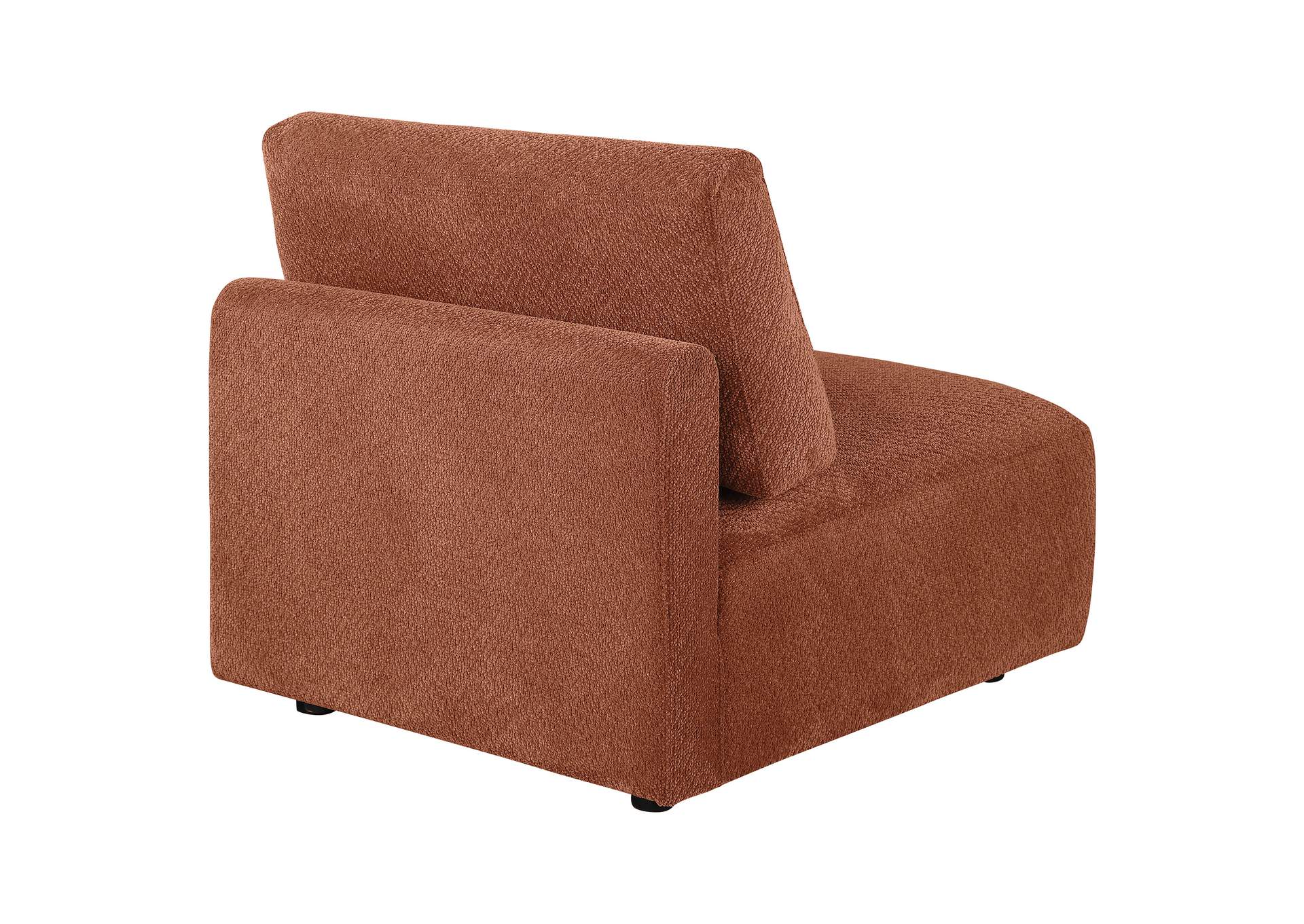 Elysia Chenille Upholstered Modular Armless Chair Coral image 8