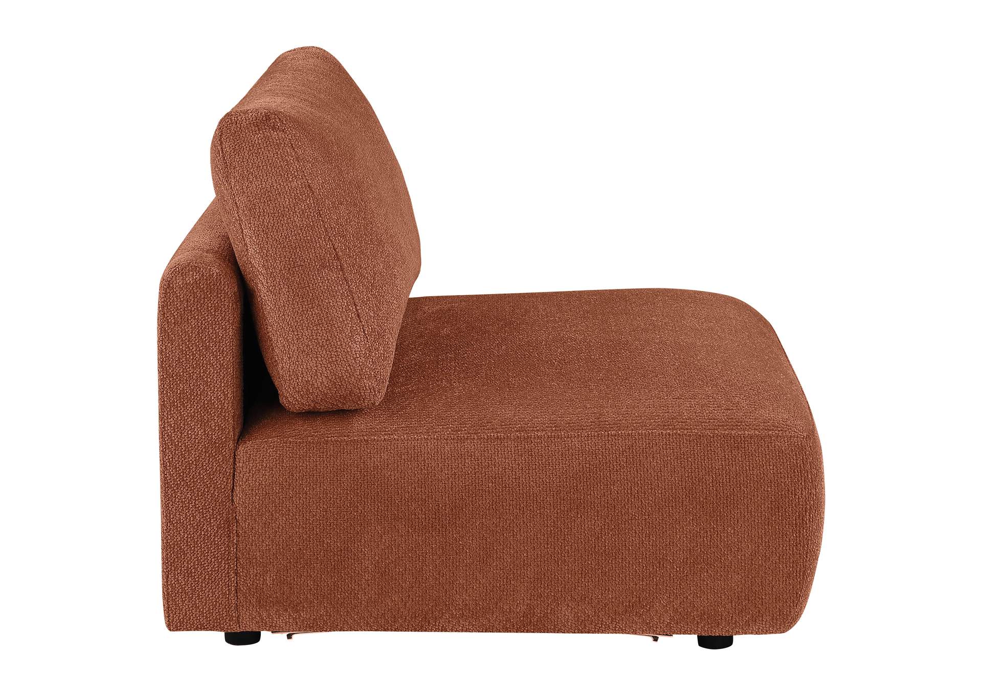 Elysia Chenille Upholstered Modular Armless Chair Coral image 9