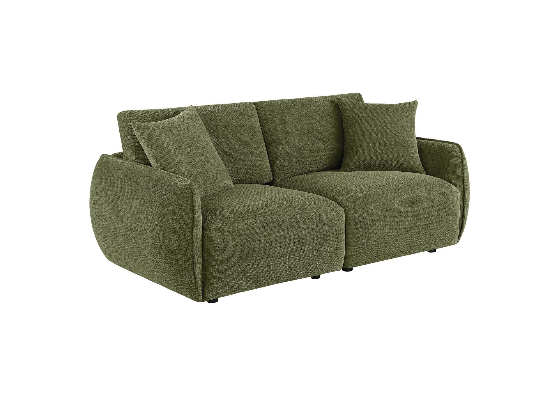 Elysia Chenille Upholstered Modular Lounge Loveseat Green image 1