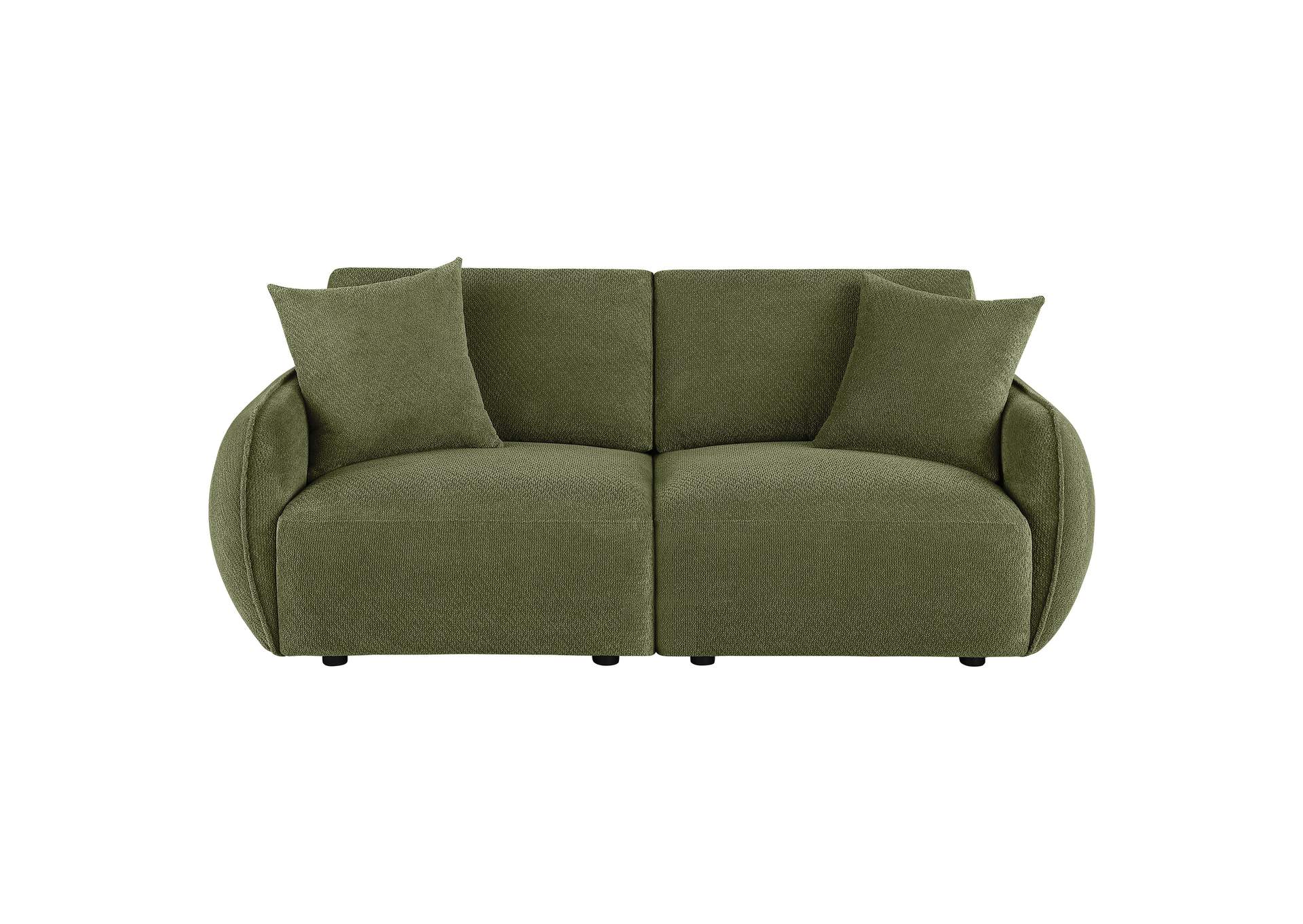 Elysia Chenille Upholstered Modular Lounge Loveseat Green image 4