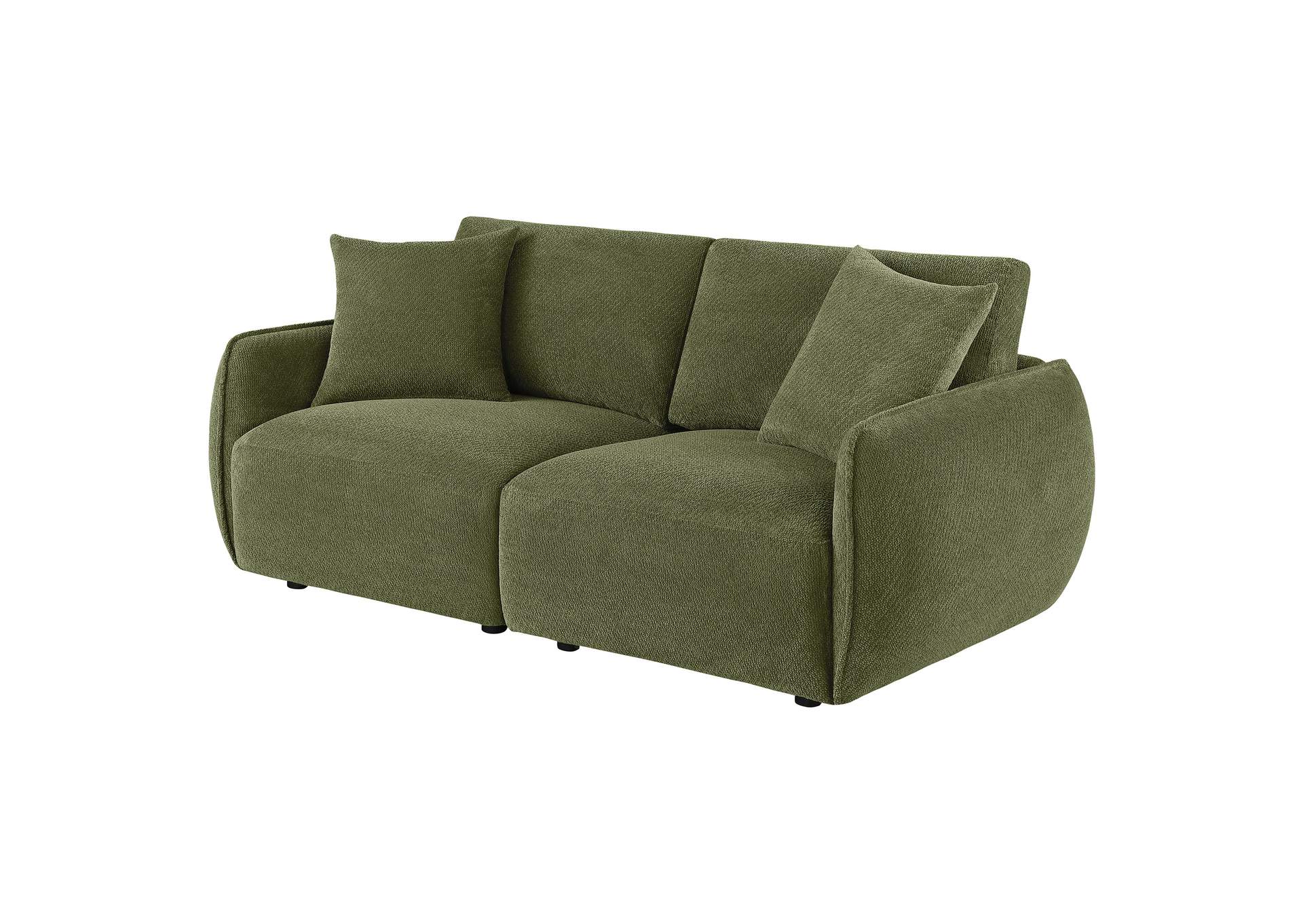 Elysia Chenille Upholstered Modular Lounge Loveseat Green image 5