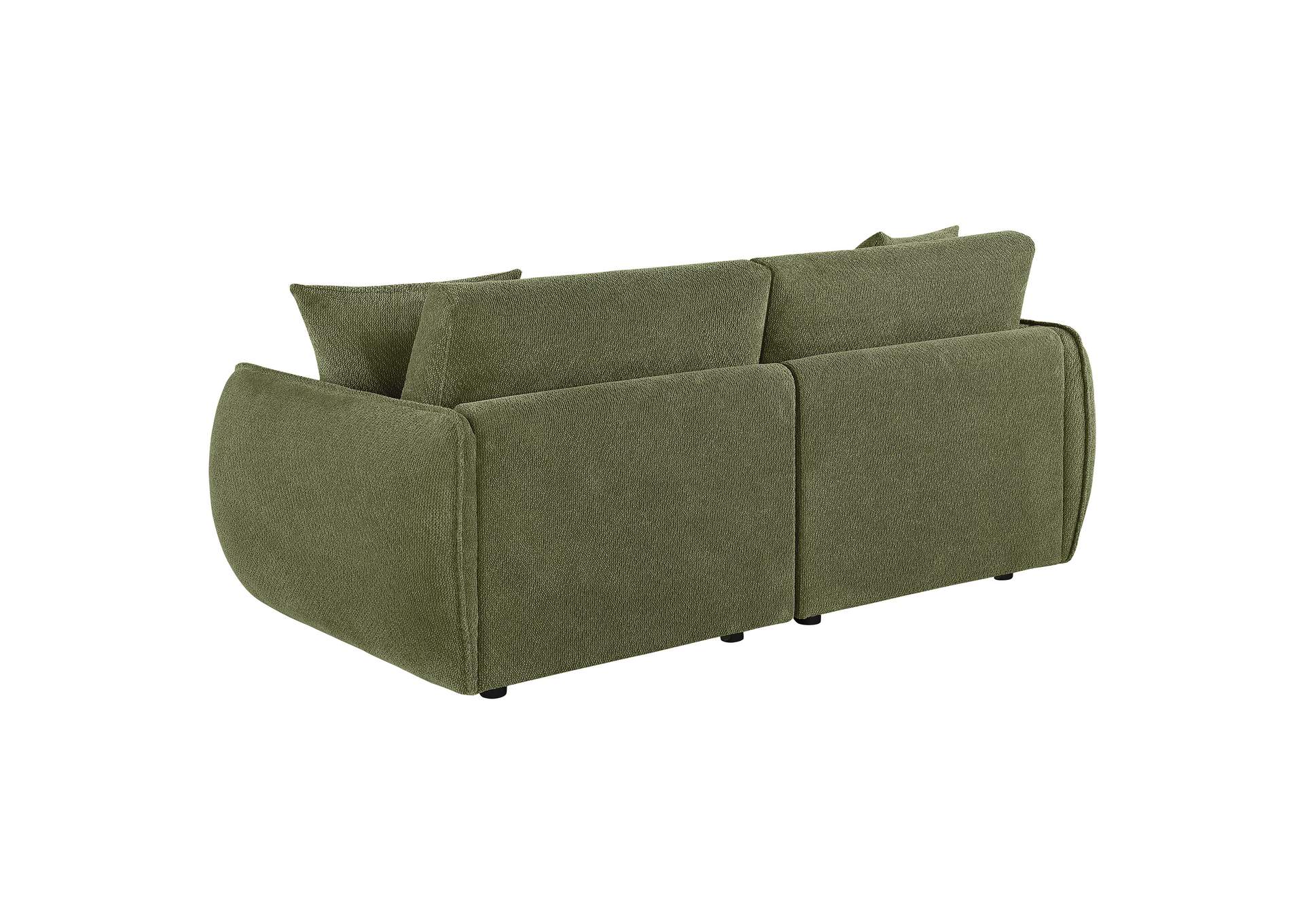 Elysia Chenille Upholstered Modular Lounge Loveseat Green image 7