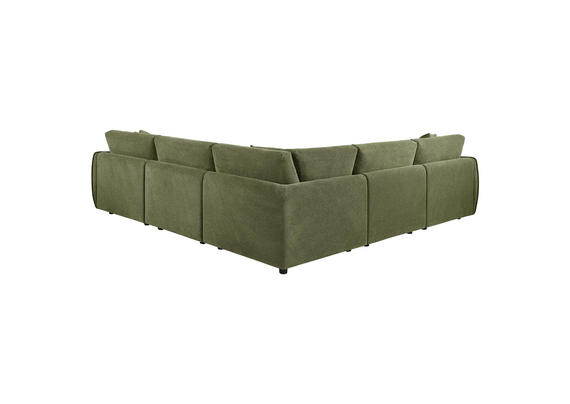 Elysia 5-piece Chenille Upholstered Modular Sectional Sofa Green image 17