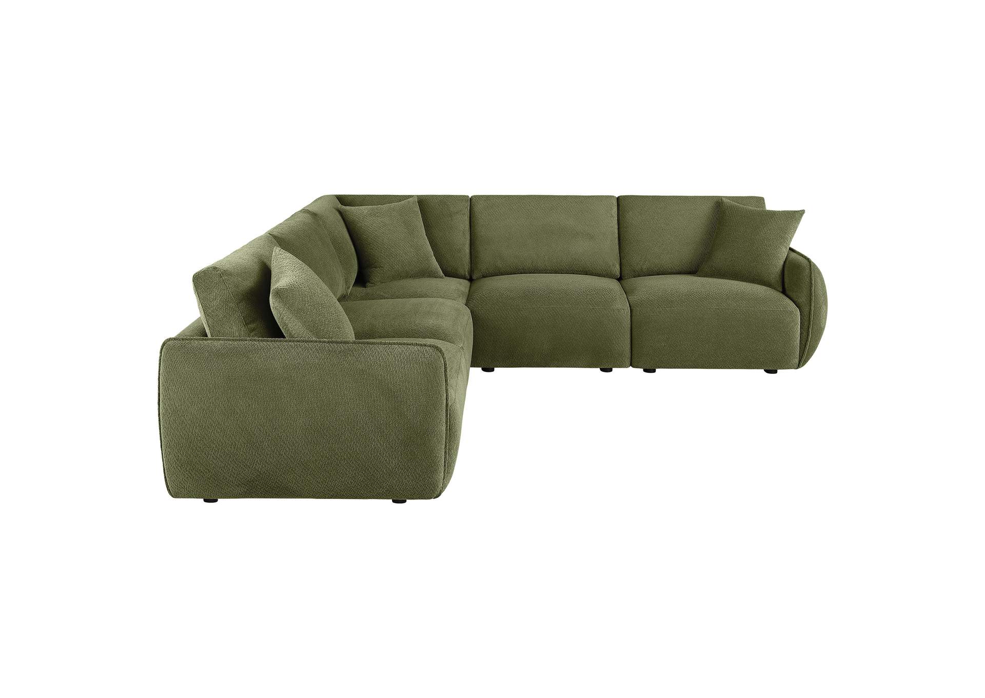 Elysia 5-piece Chenille Upholstered Modular Sectional Sofa Green image 16