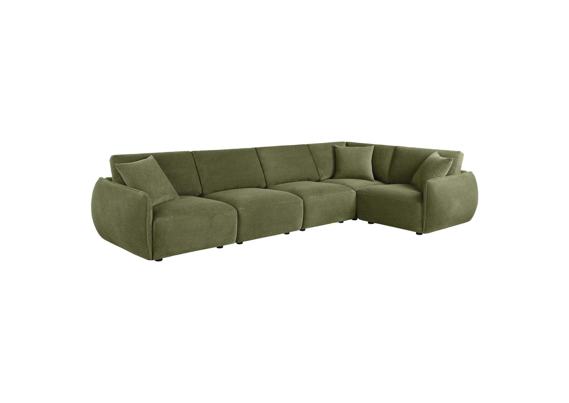 Elysia 5-piece Chenille Upholstered Modular Sectional Sofa Green image 15