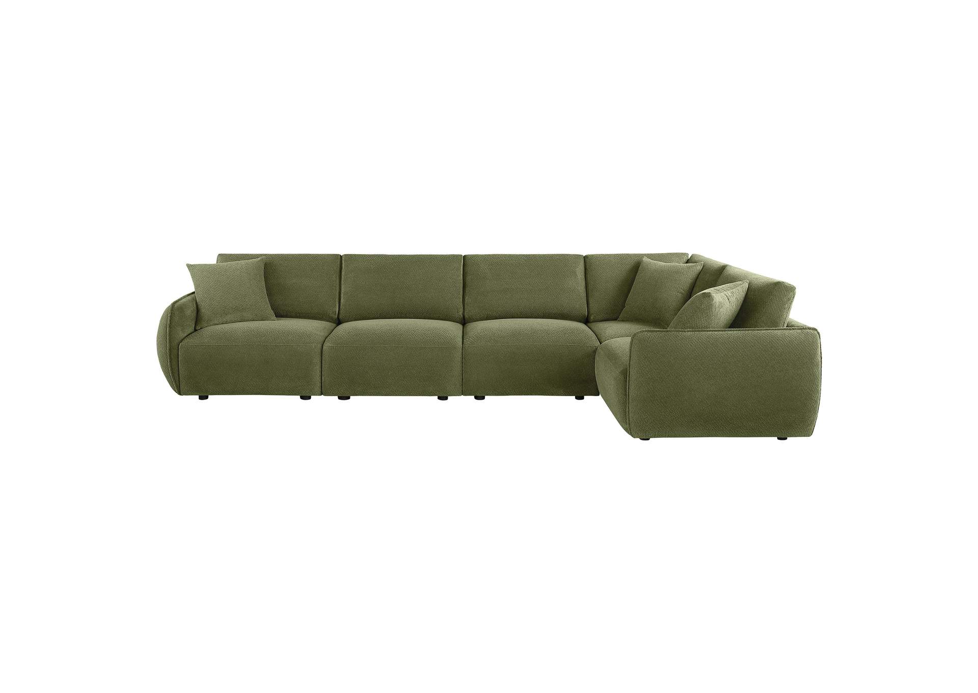 Elysia 5-piece Chenille Upholstered Modular Sectional Sofa Green image 14