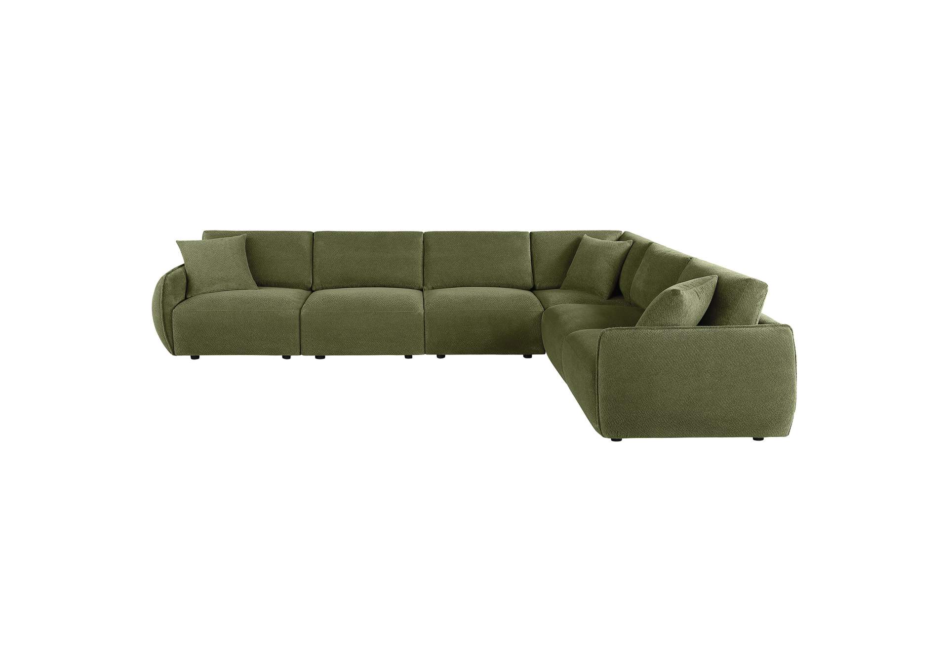 Elysia 6-piece Chenille Upholstered Modular Sectional Sofa Green image 18