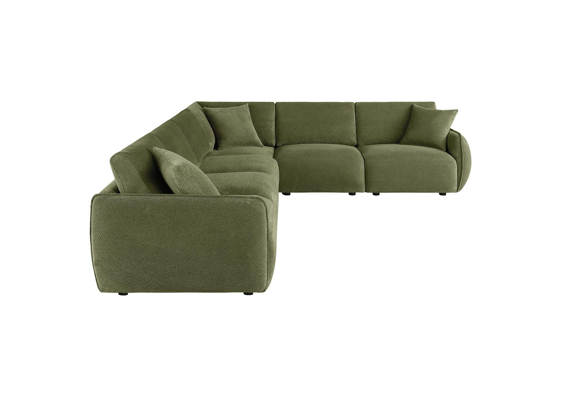 Elysia 6-piece Chenille Upholstered Modular Sectional Sofa Green image 16