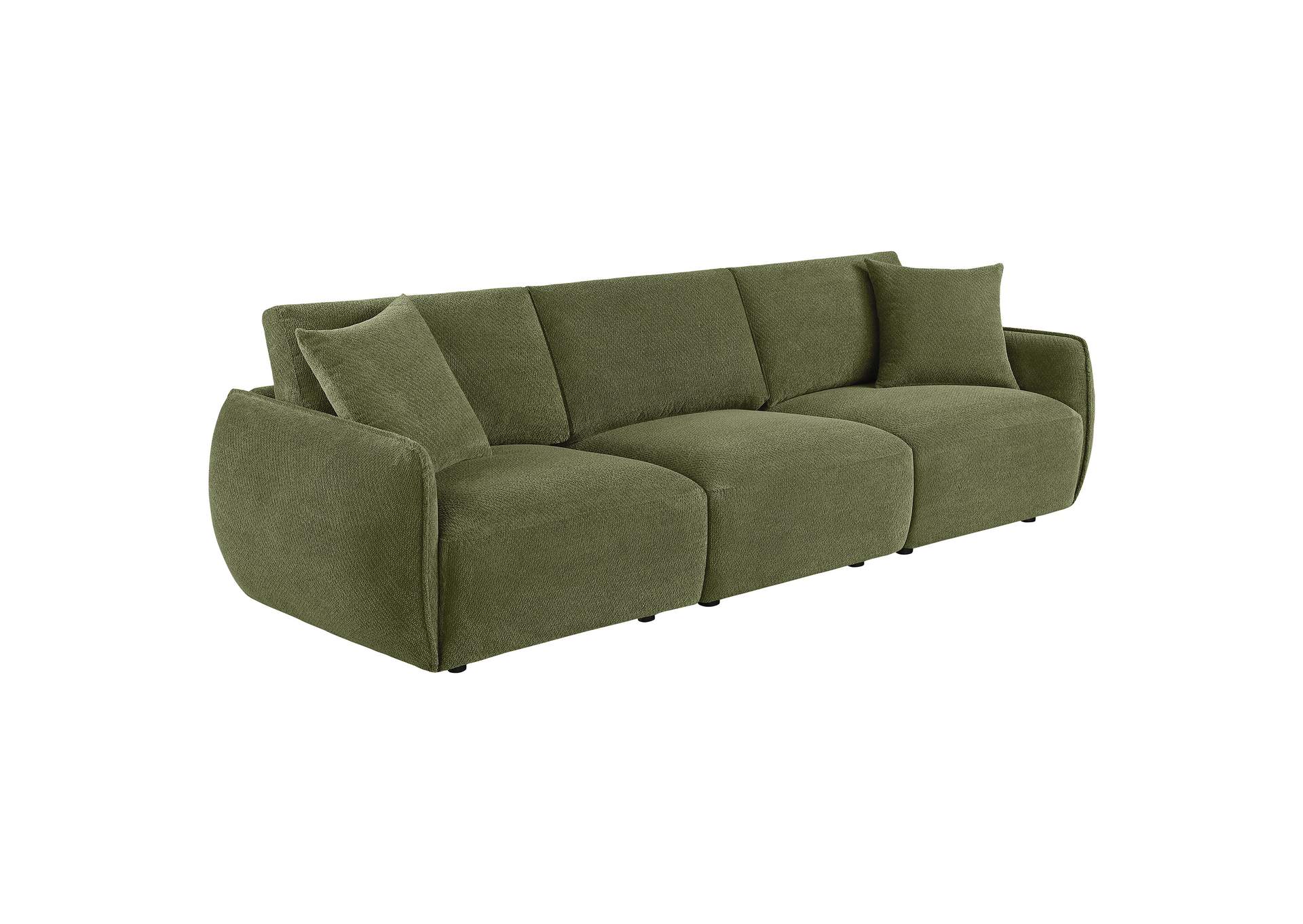 Elysia Chenille Upholstered Modular Lounge Sofa Green image 1