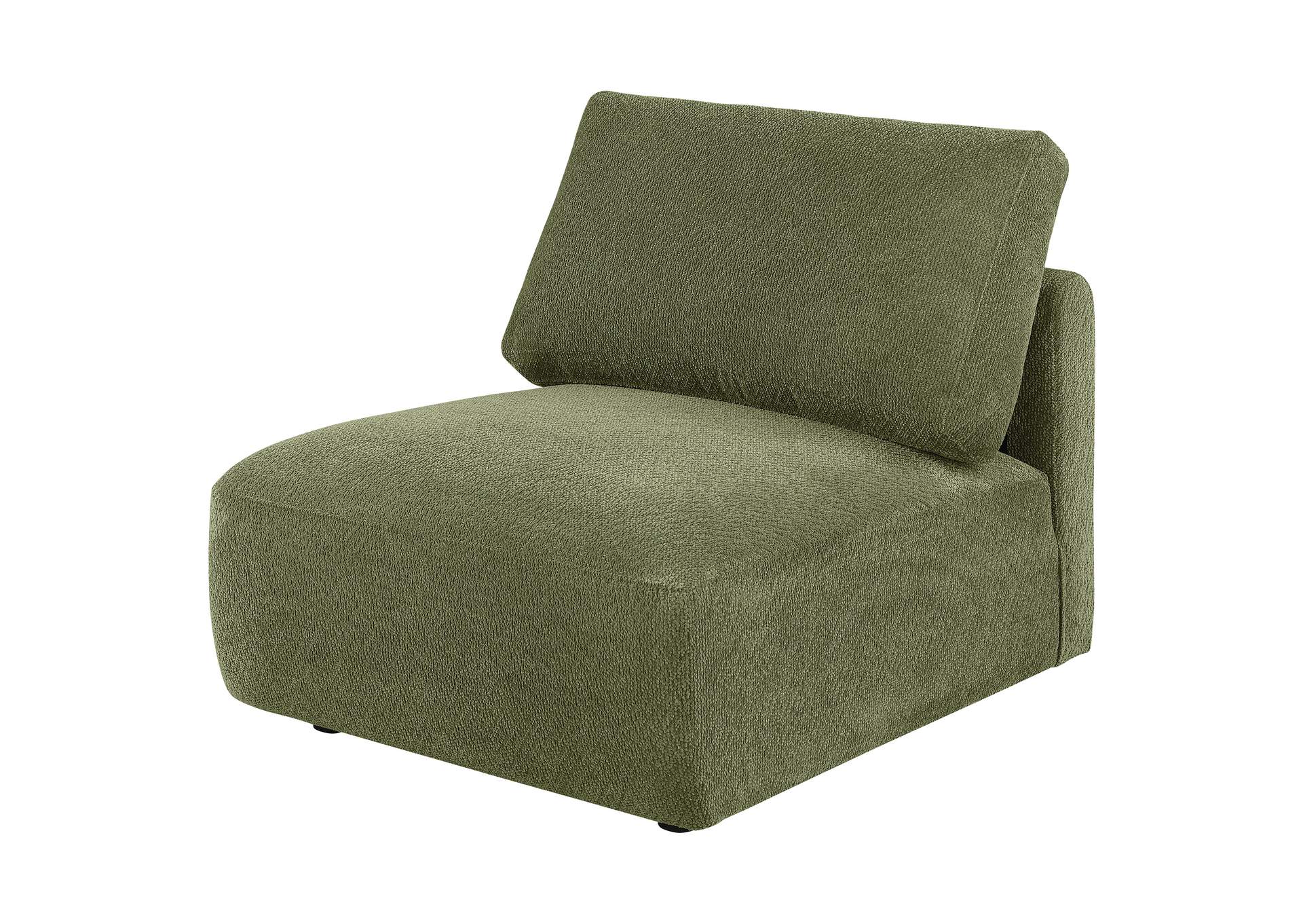 Elysia Chenille Upholstered Modular Armless Chair Green image 4