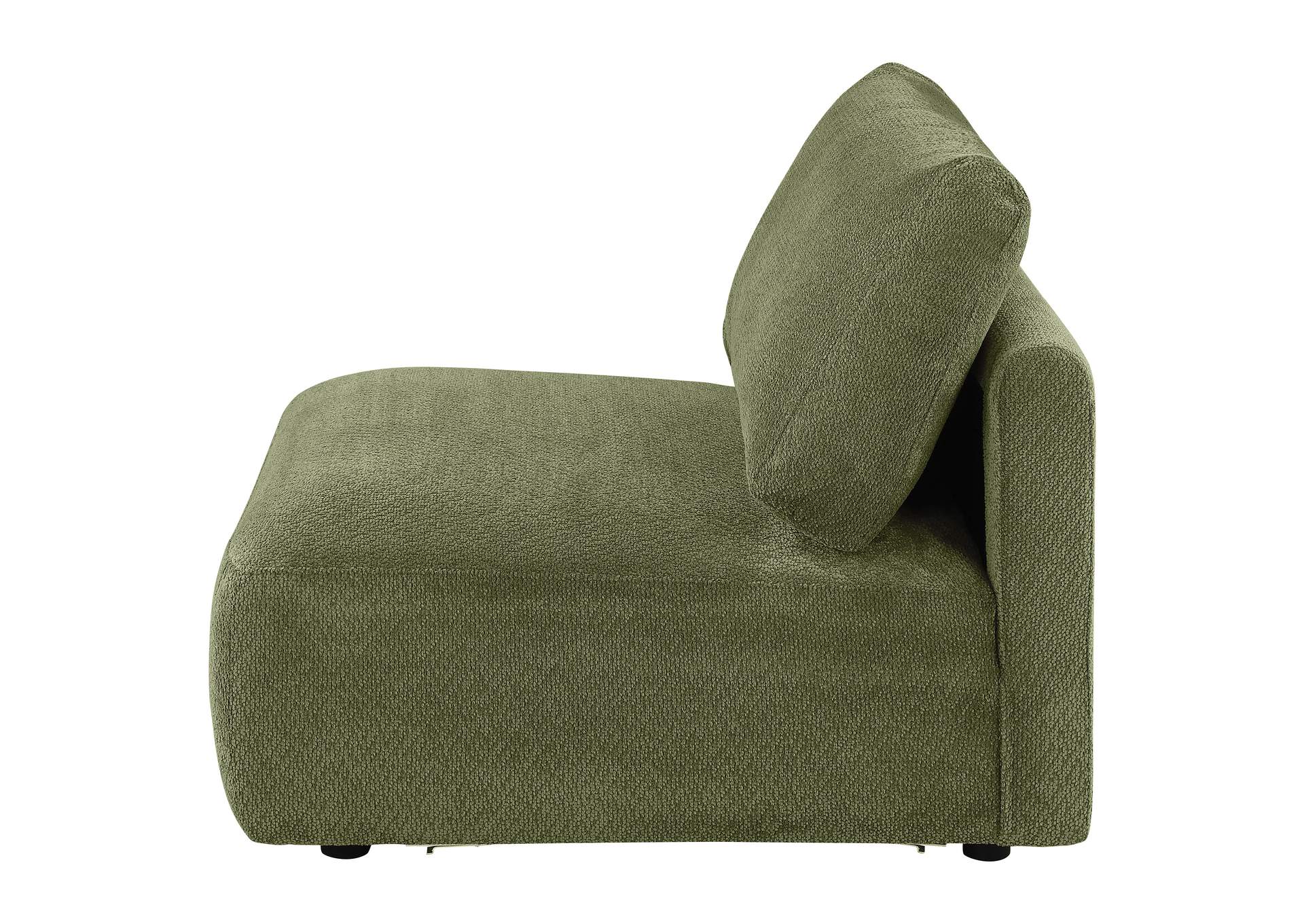 Elysia Chenille Upholstered Modular Armless Chair Green image 5