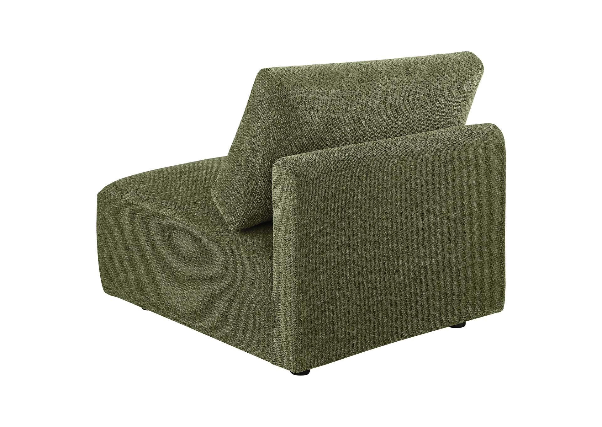 Elysia Chenille Upholstered Modular Armless Chair Green image 6