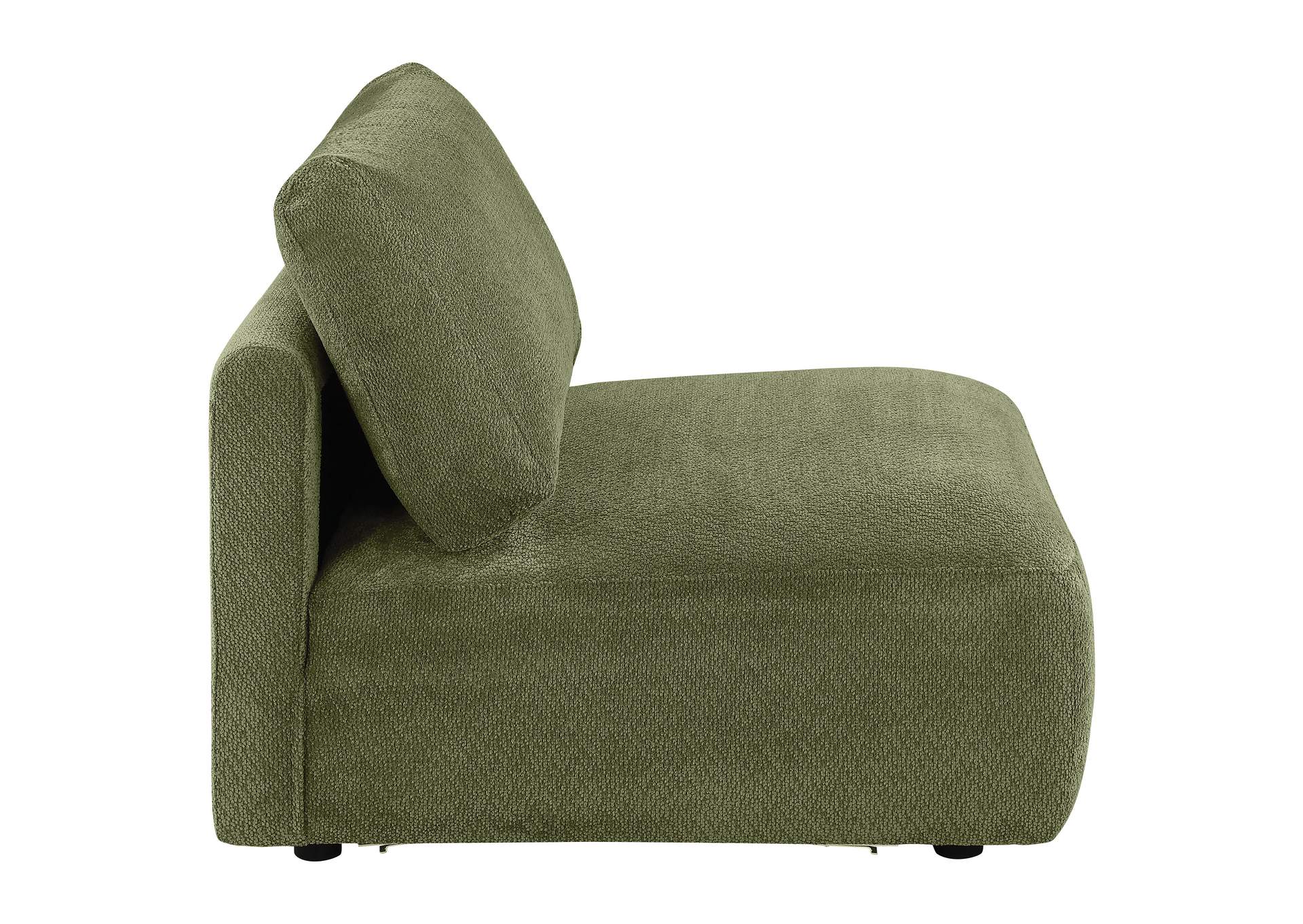 Elysia Chenille Upholstered Modular Armless Chair Green image 8