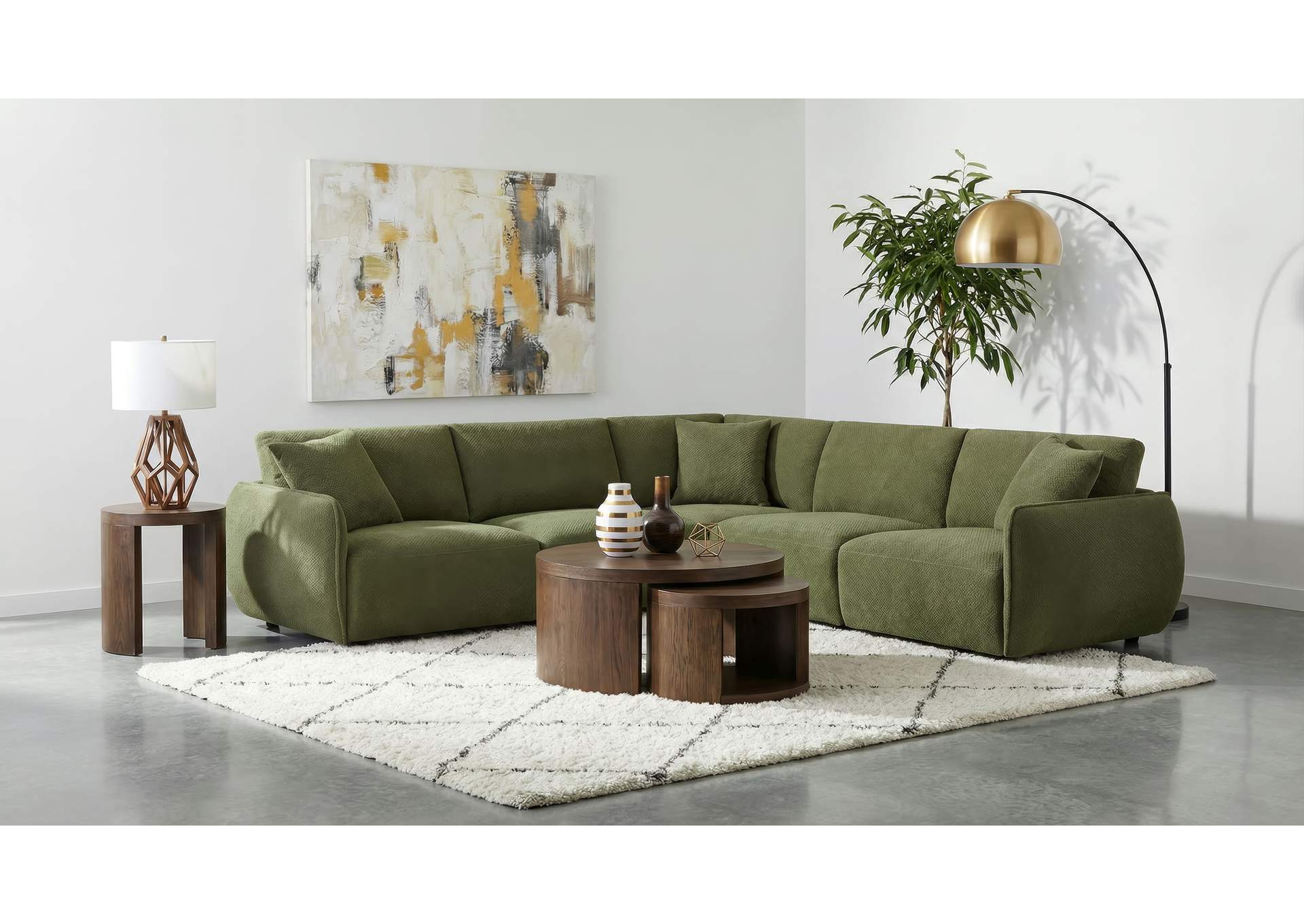 Elysia Chenille Upholstered Modular Armless Chair Green image 12