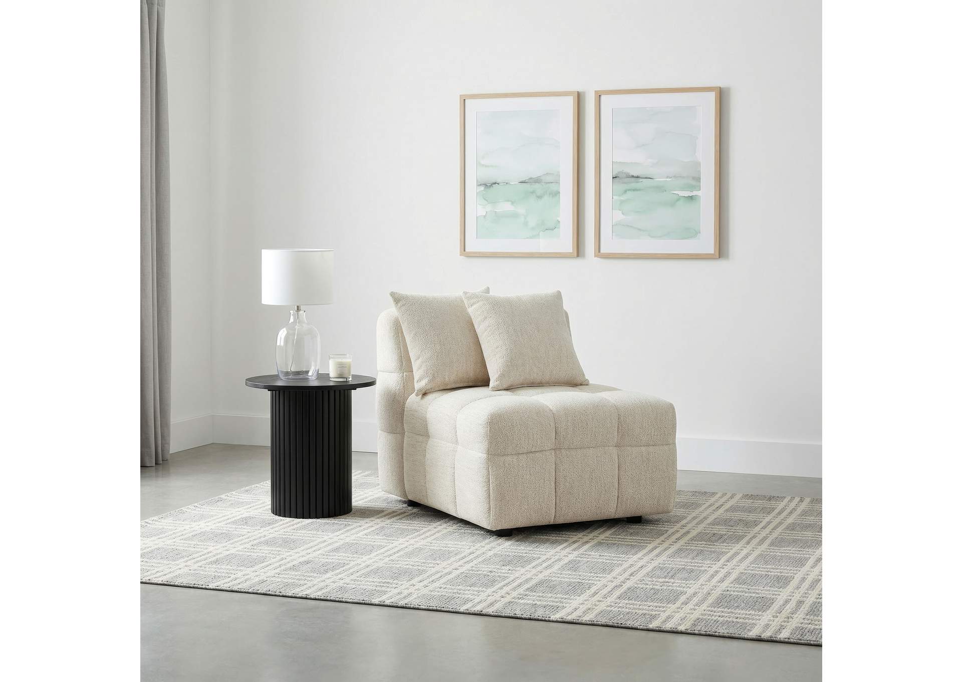 Amara Upholstered Armless Chair image 3