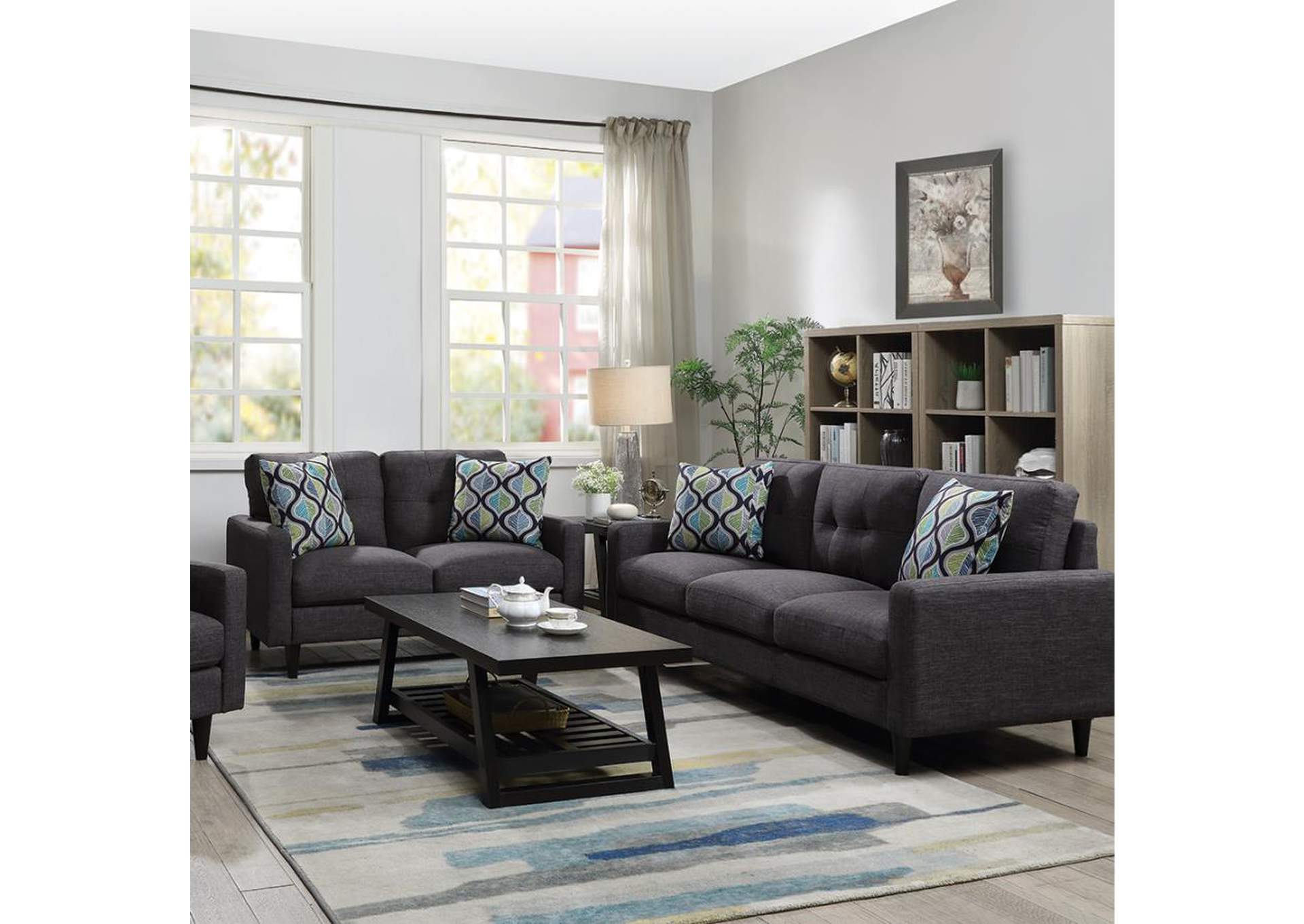 Watsonville 2-piece Cushion Back Living Room Set Grey image 1