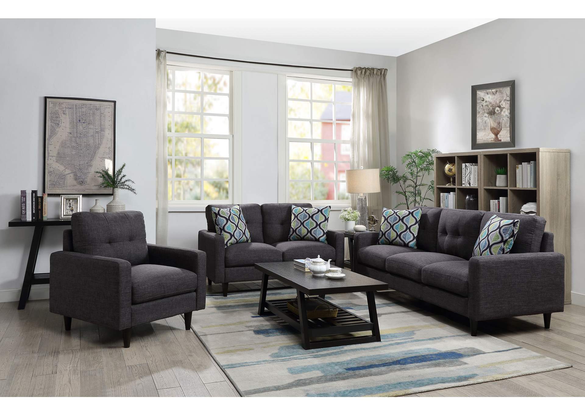 Watsonville Upholstered Track Arm Tufted Loveseat Grey image 12