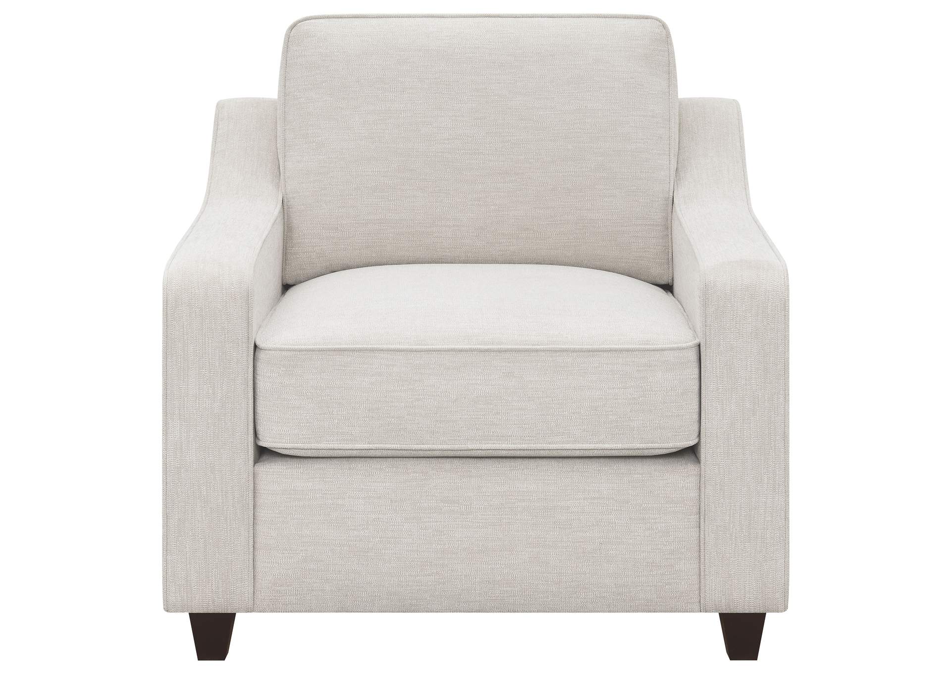 Christine Upholstered Sloped Arm Accent Chair Beige