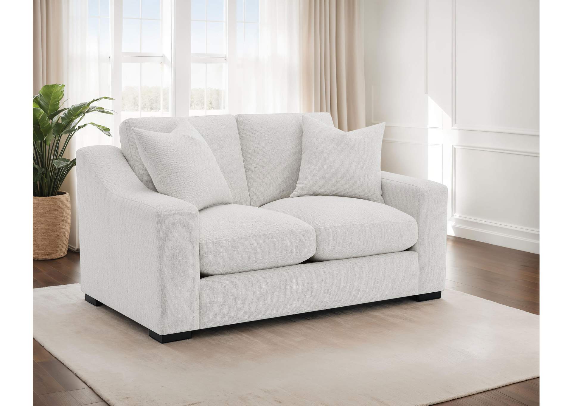 Ashlyn Fabric Upholstered Track Arm Loveseat Sand image 4