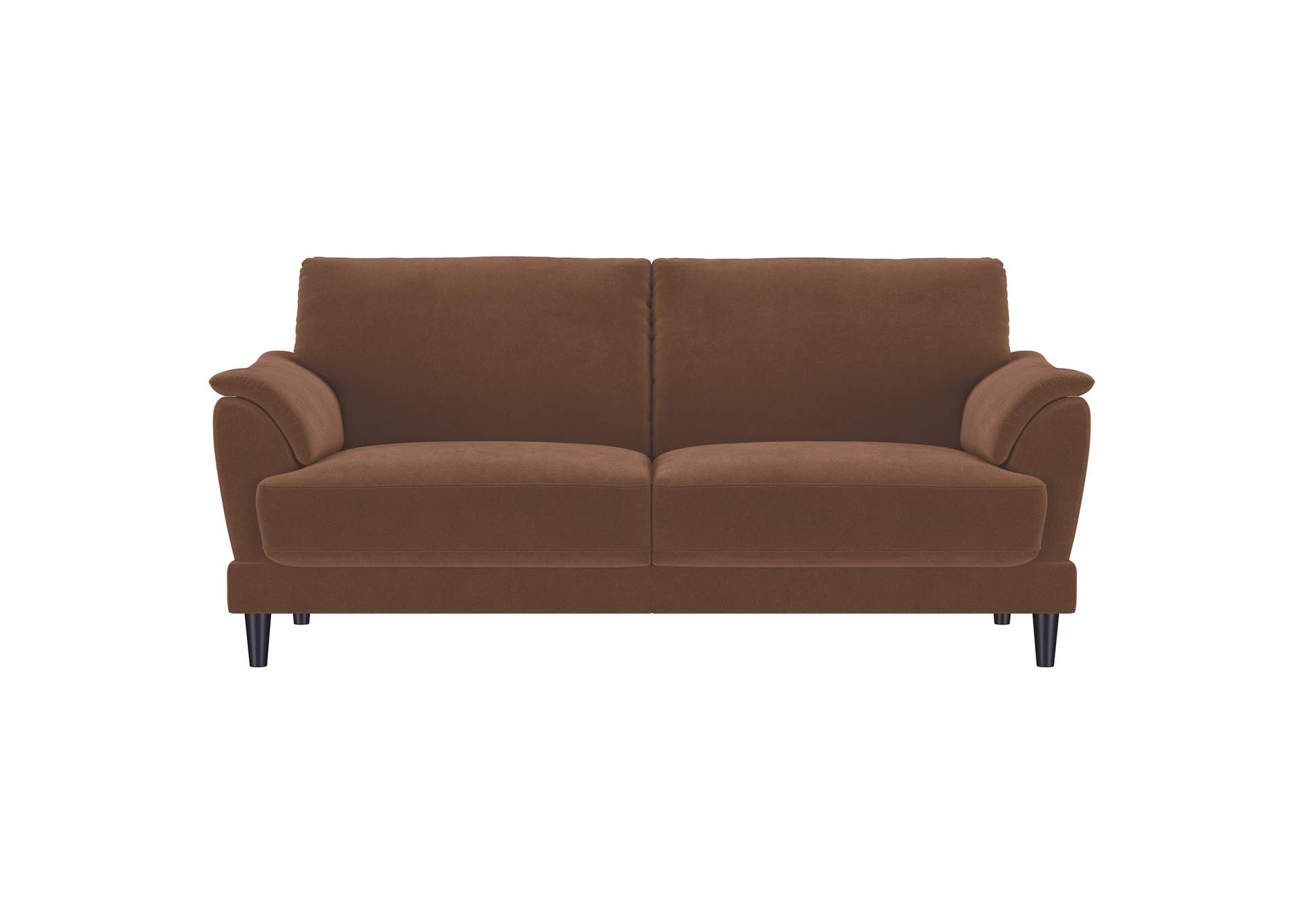 Selma Velvet Upholstered Crescent Arm Sofa Rust