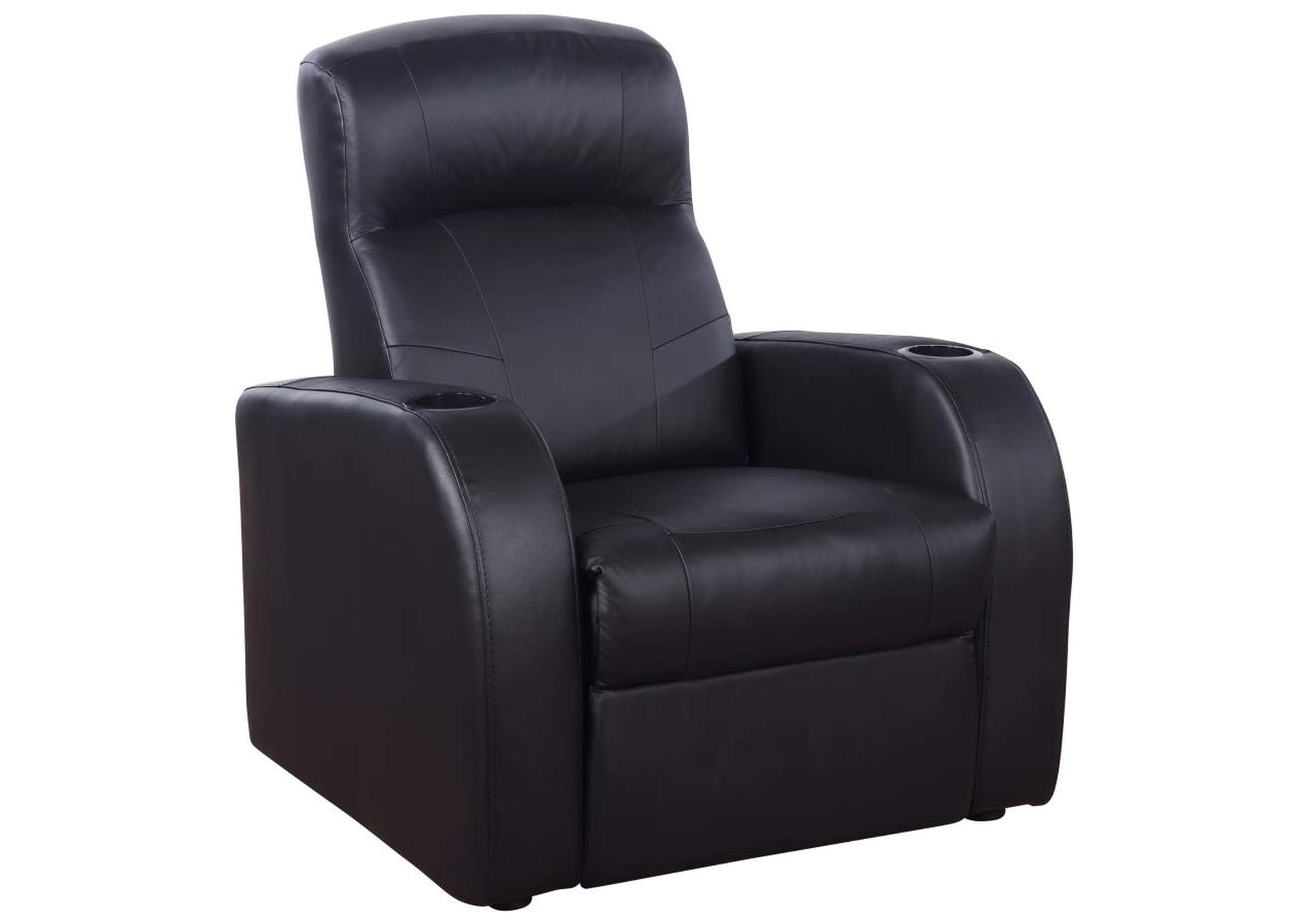Cyrus Upholstered Recliner Living Room Set Black image 3