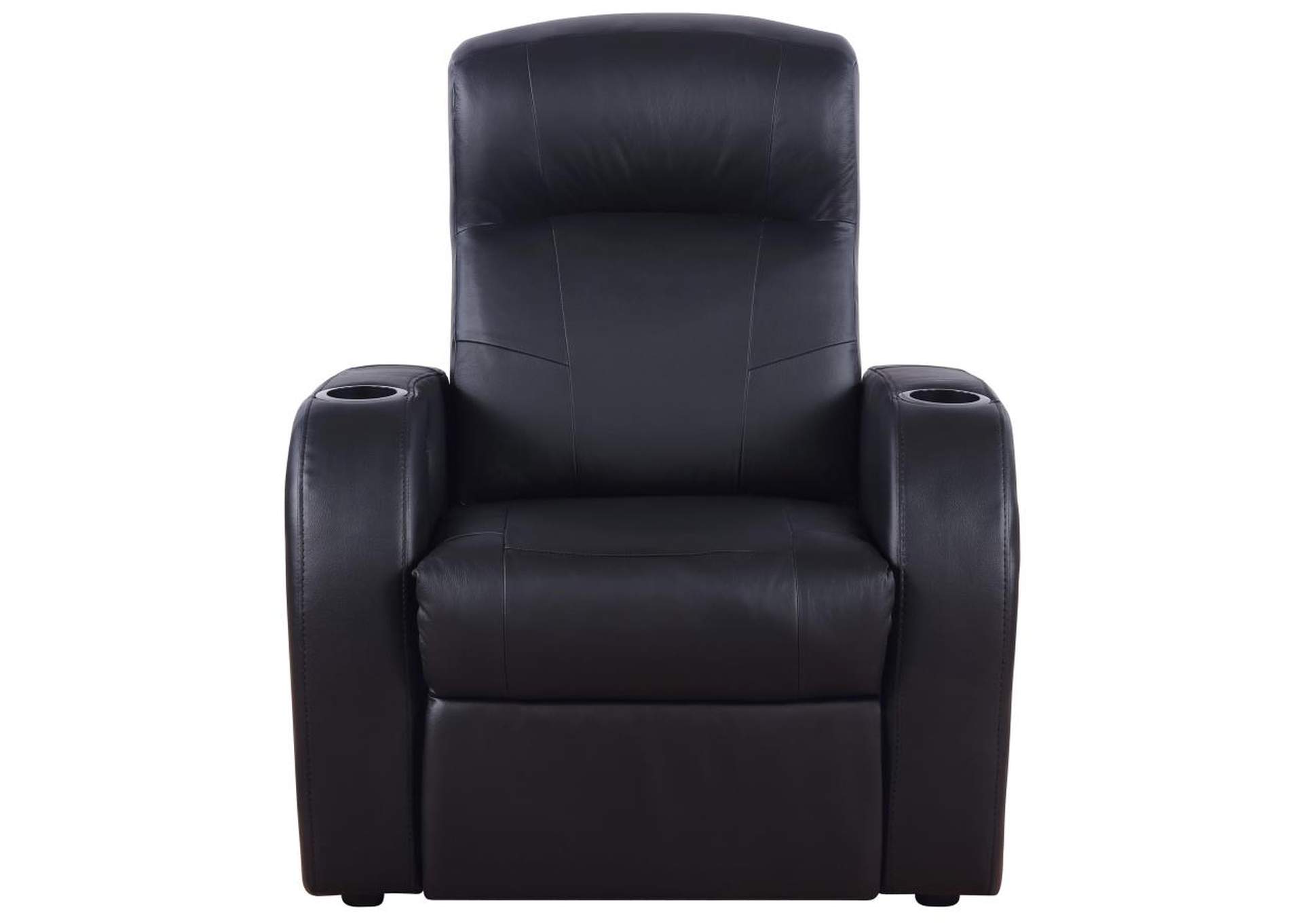 Cyrus Upholstered Recliner Living Room Set Black image 5