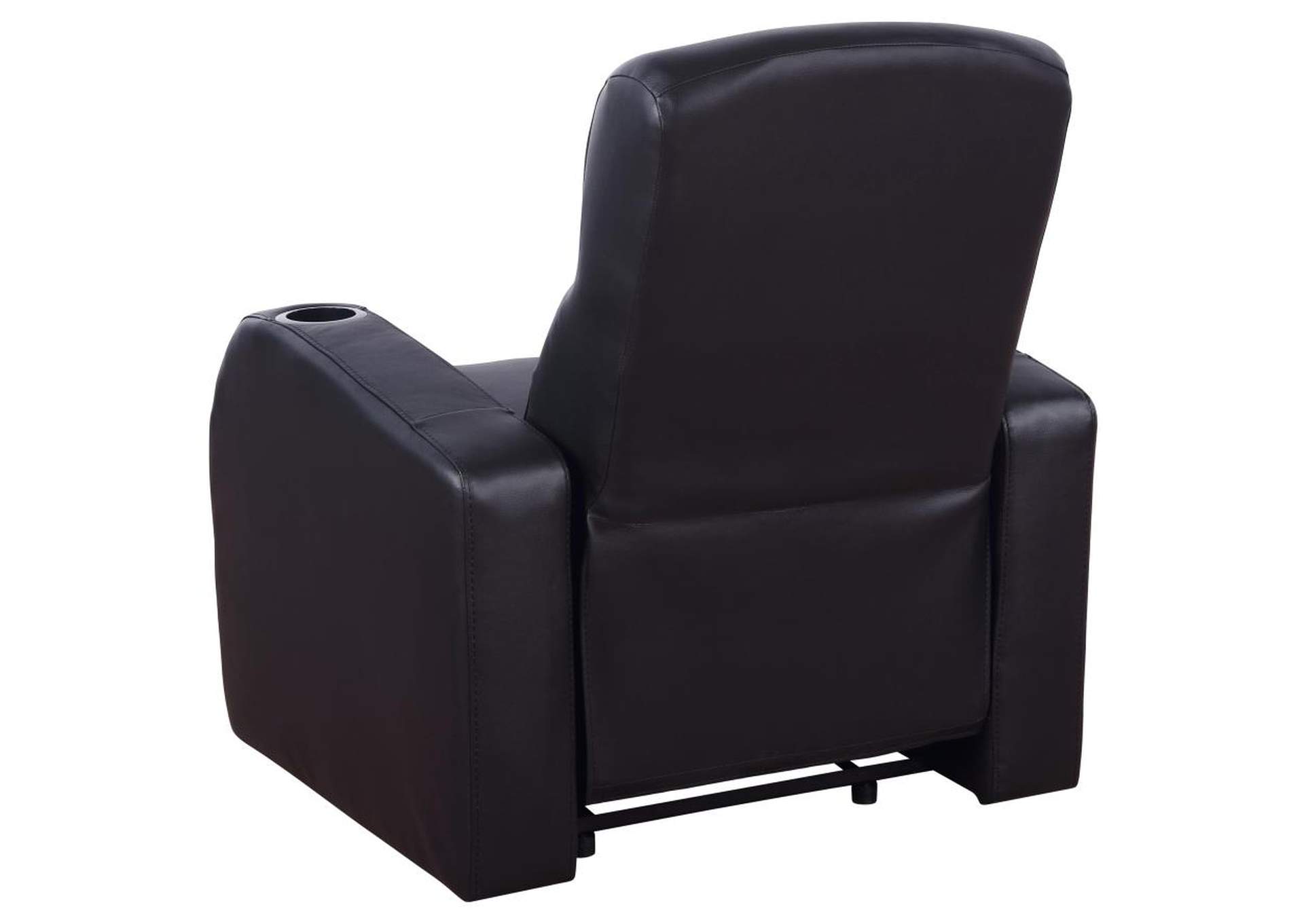 Cyrus Upholstered Recliner Living Room Set Black image 6