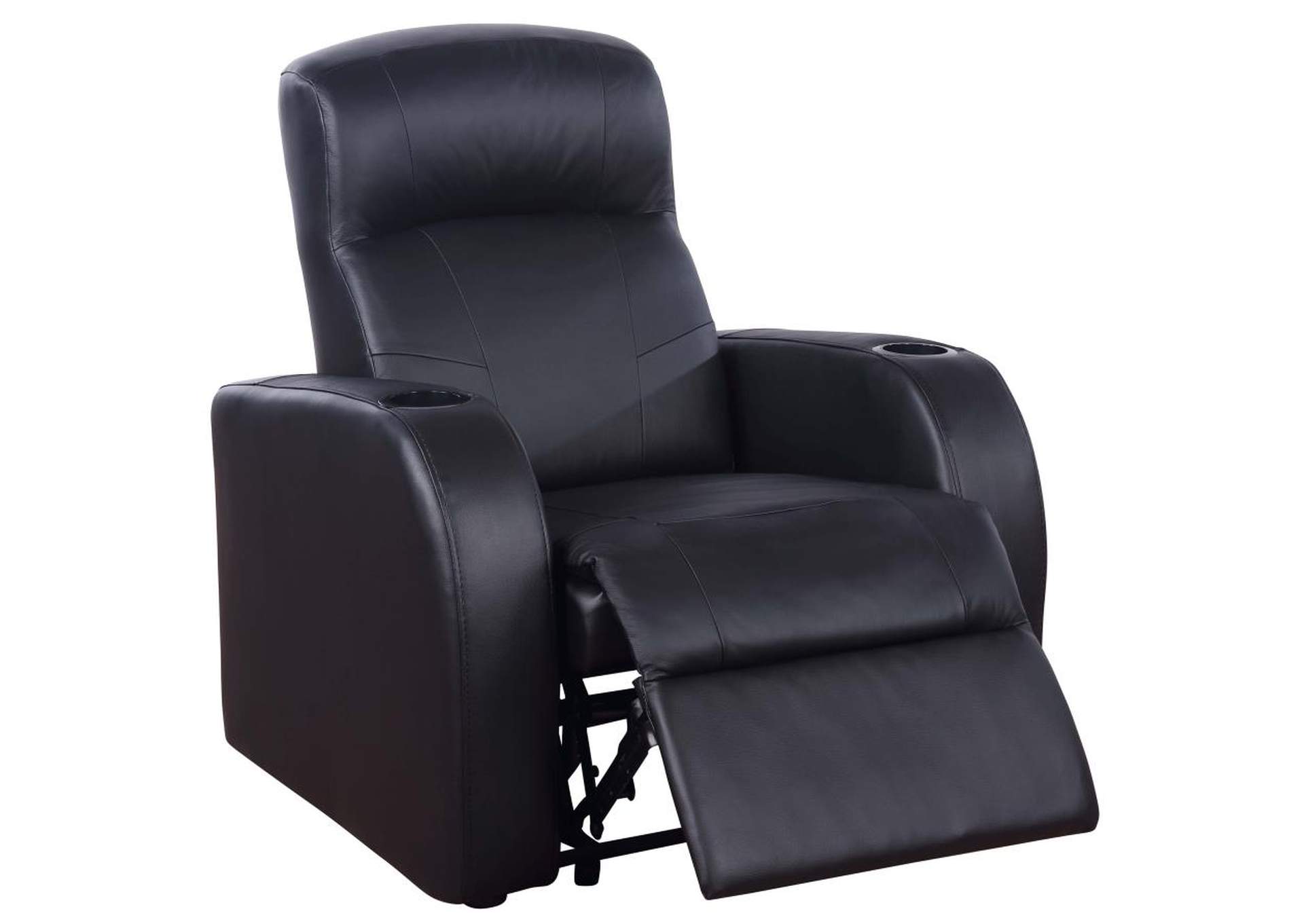 Cyrus Upholstered Recliner Living Room Set Black image 4