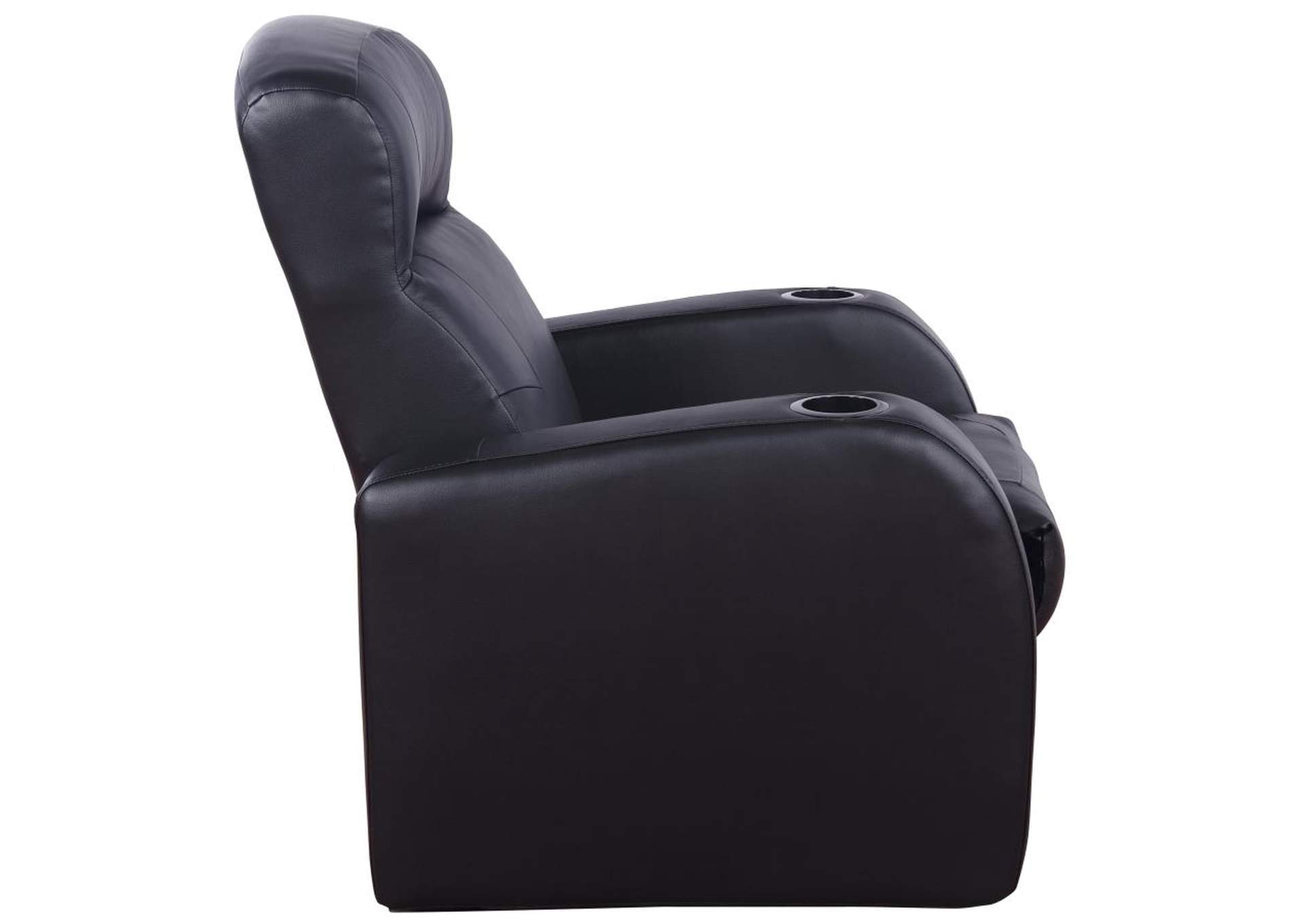 Cyrus Upholstered Recliner Living Room Set Black image 8