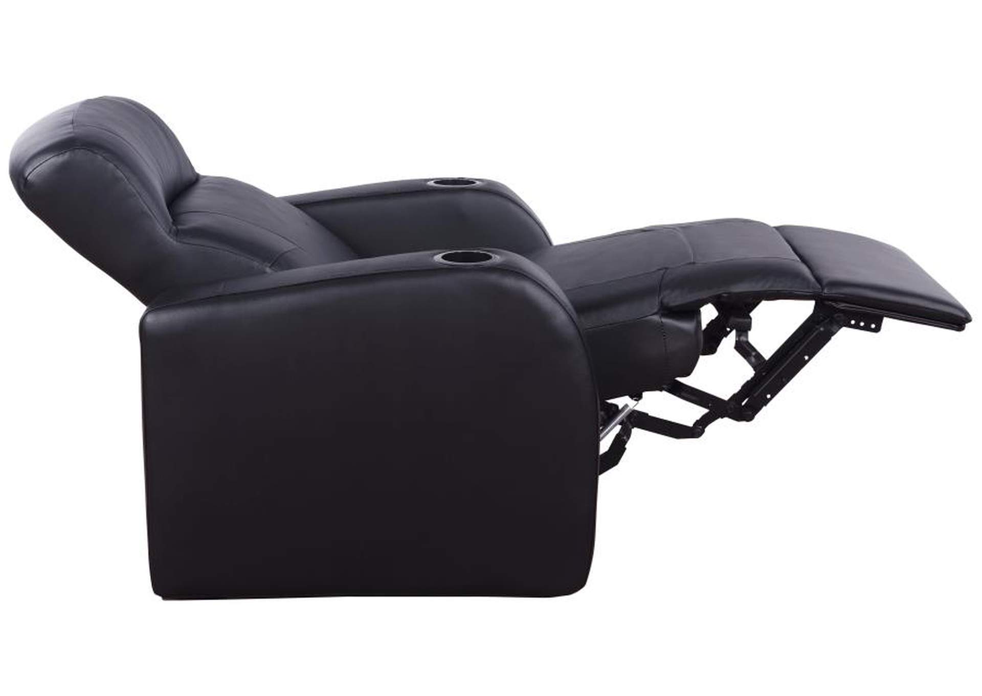 Cyrus Upholstered Recliner Living Room Set Black image 9