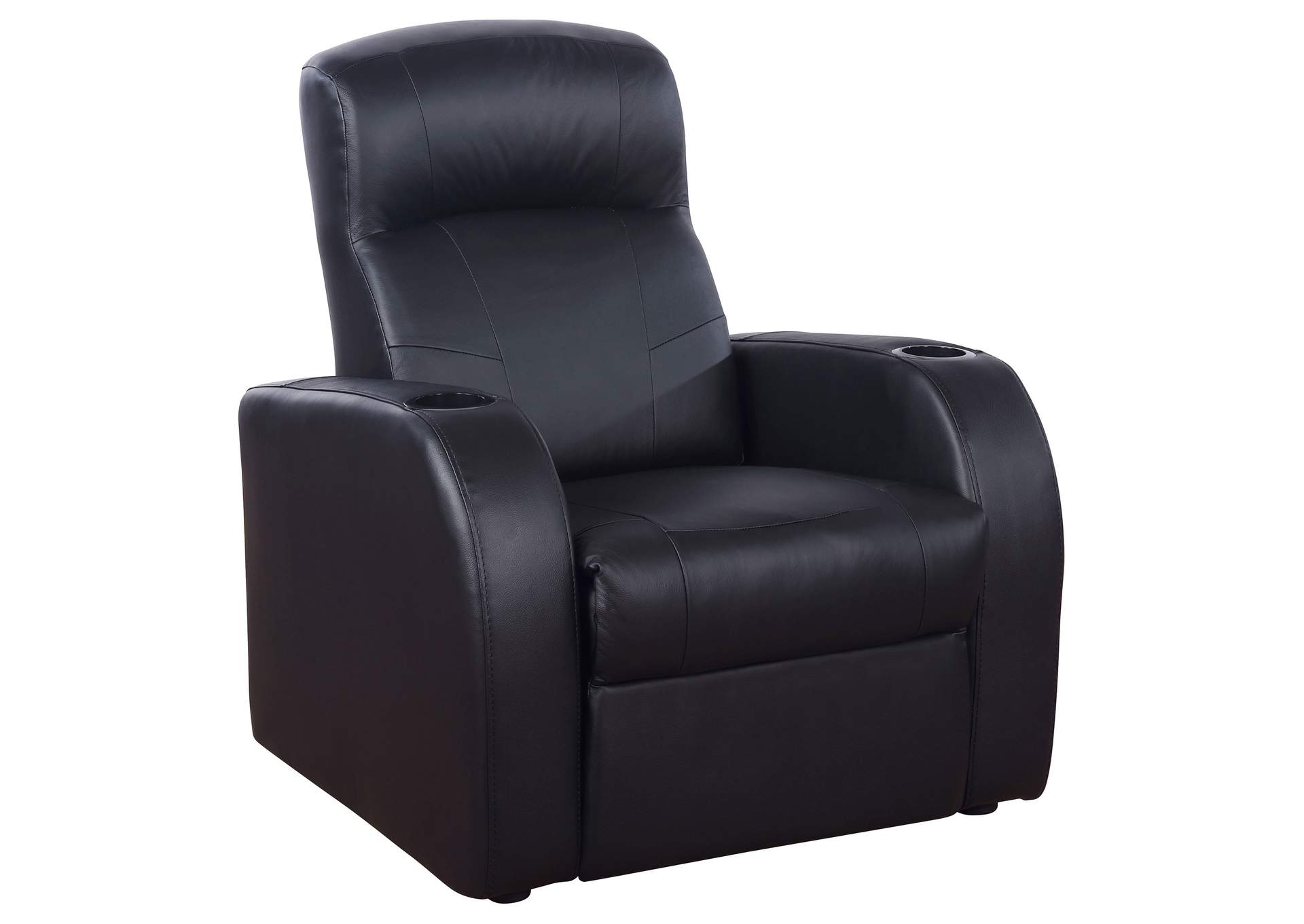 Cyrus Upholstered Track Arm Recliner Black