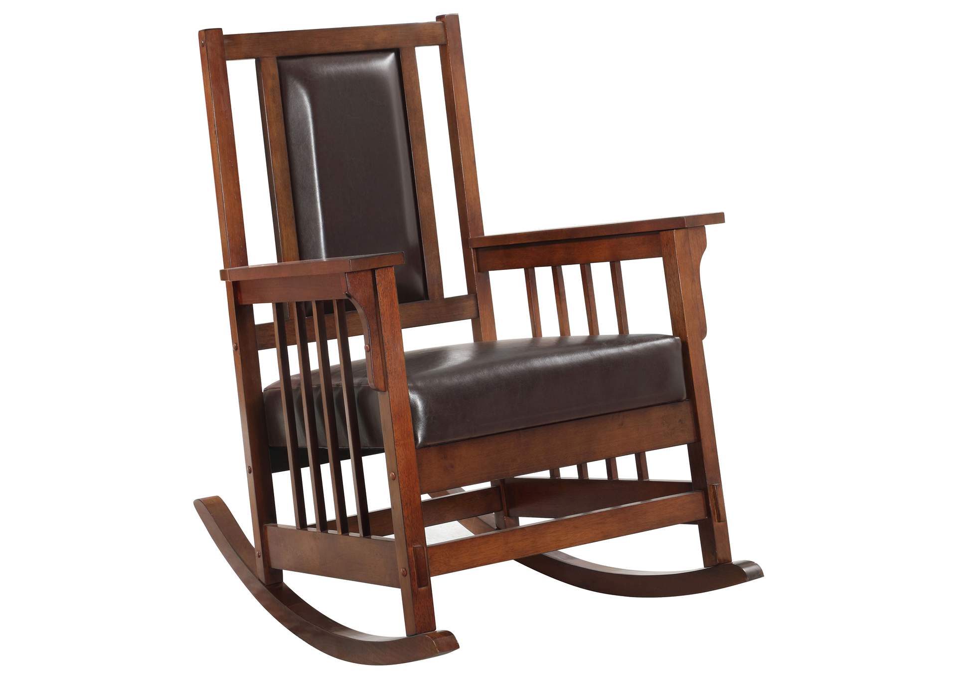 Ida Upholstered Rocking Chair Tobacco and Dark Brown