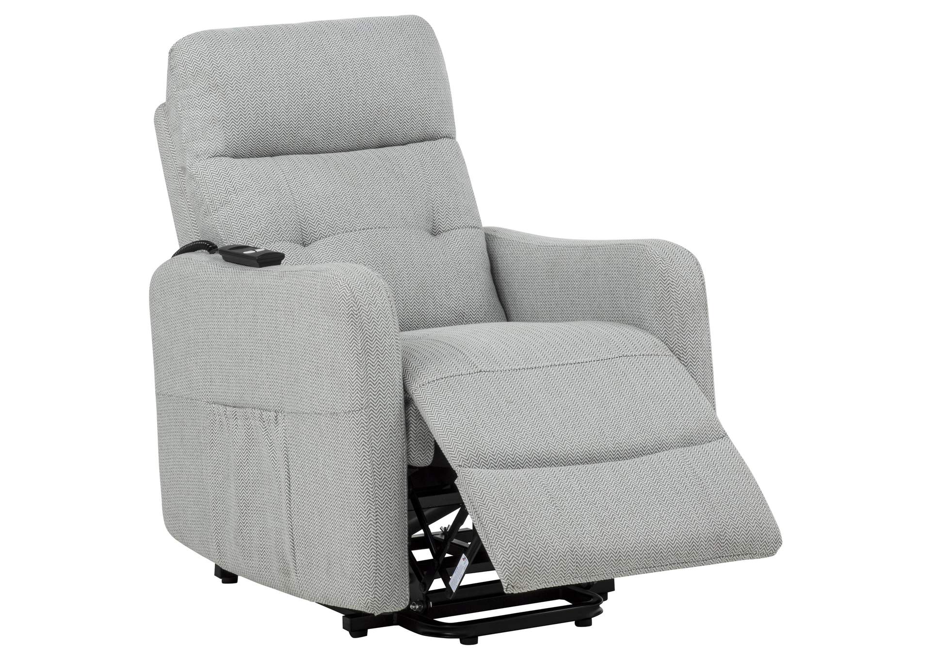 Dayes Upholstered Power Lift Recliner Chair Light Grey image 6
