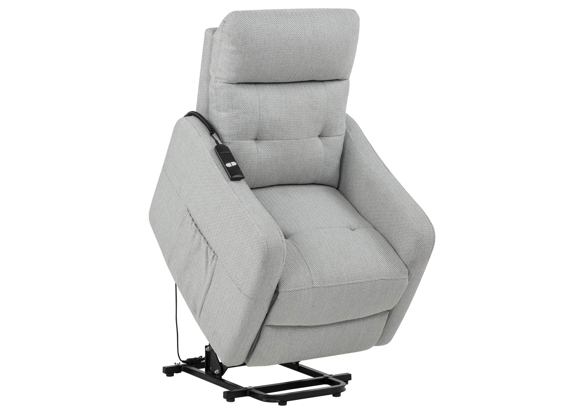 Dayes Upholstered Power Lift Recliner Chair Light Grey image 8