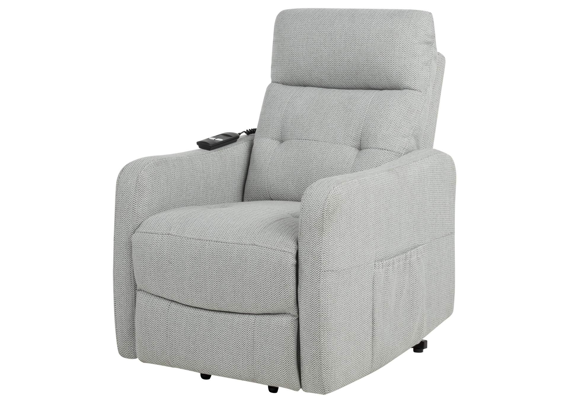 Dayes Upholstered Power Lift Recliner Chair Light Grey image 10