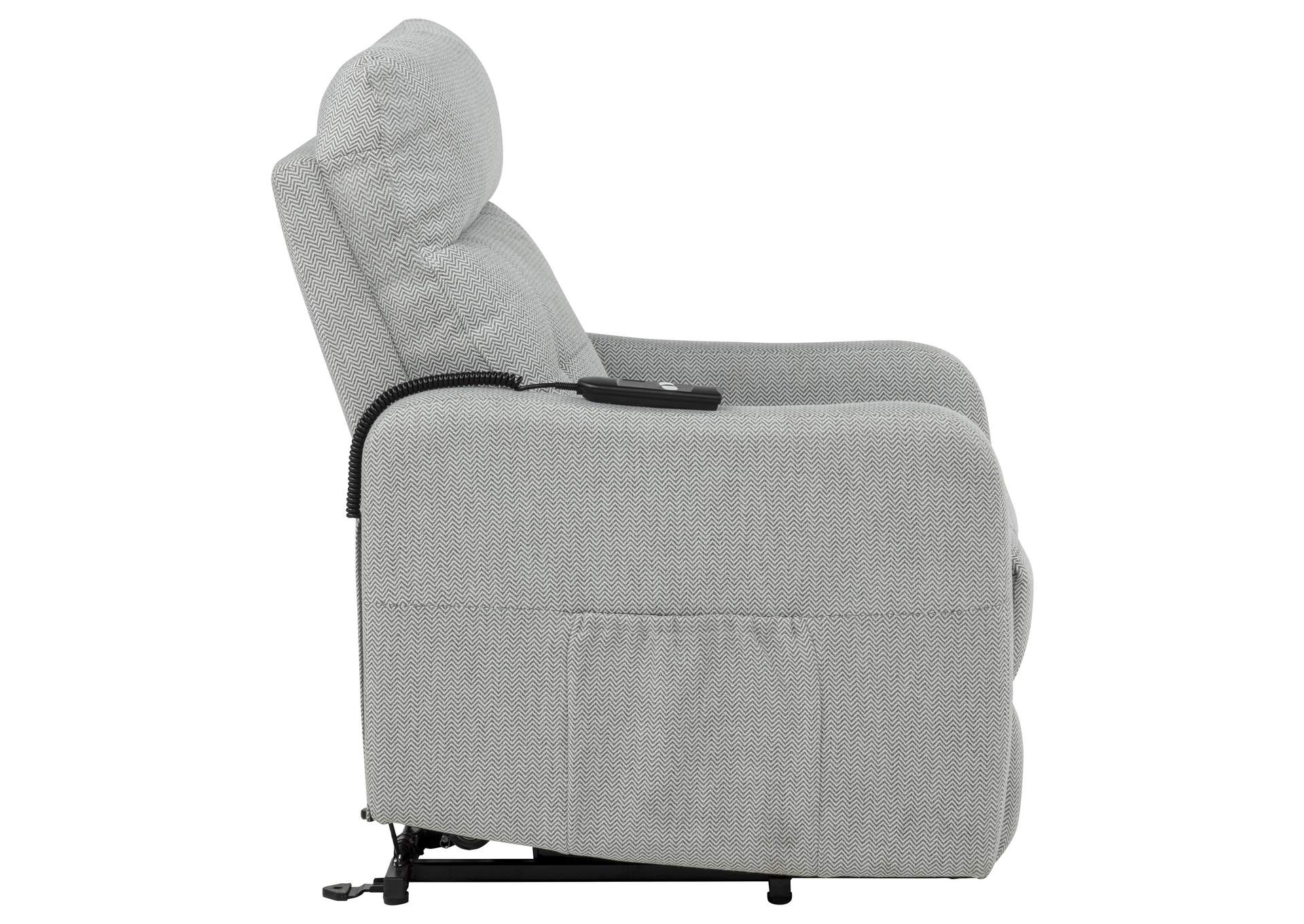 Dayes Upholstered Power Lift Recliner Chair Light Grey image 12