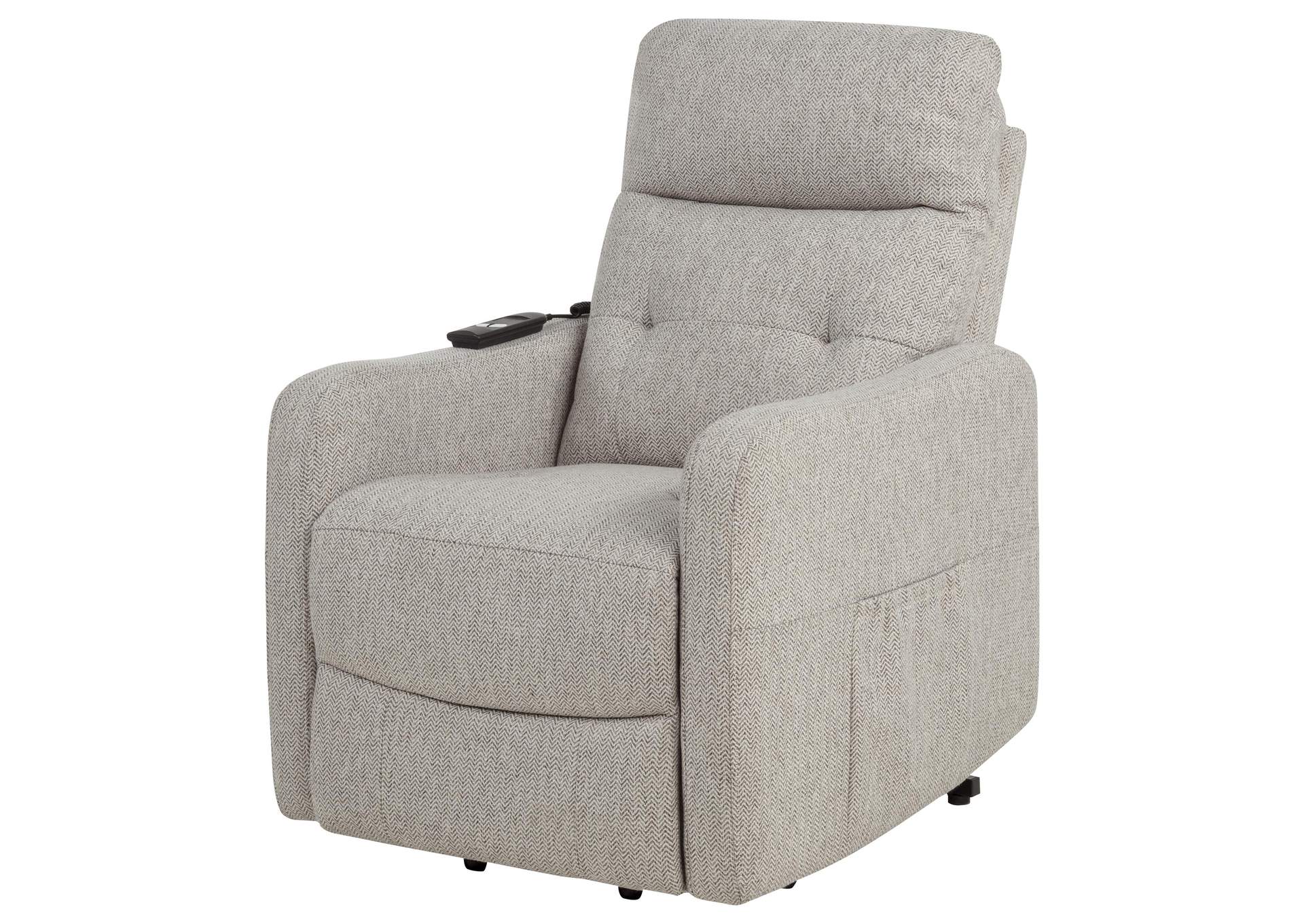 Dayes Upholstered Power Lift Recliner Chair Taupe image 12