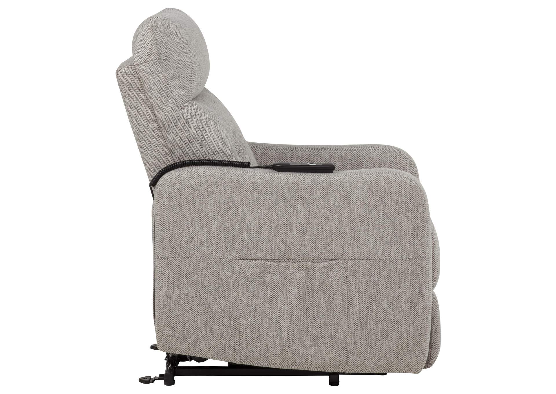 Dayes Upholstered Power Lift Recliner Chair Taupe image 11