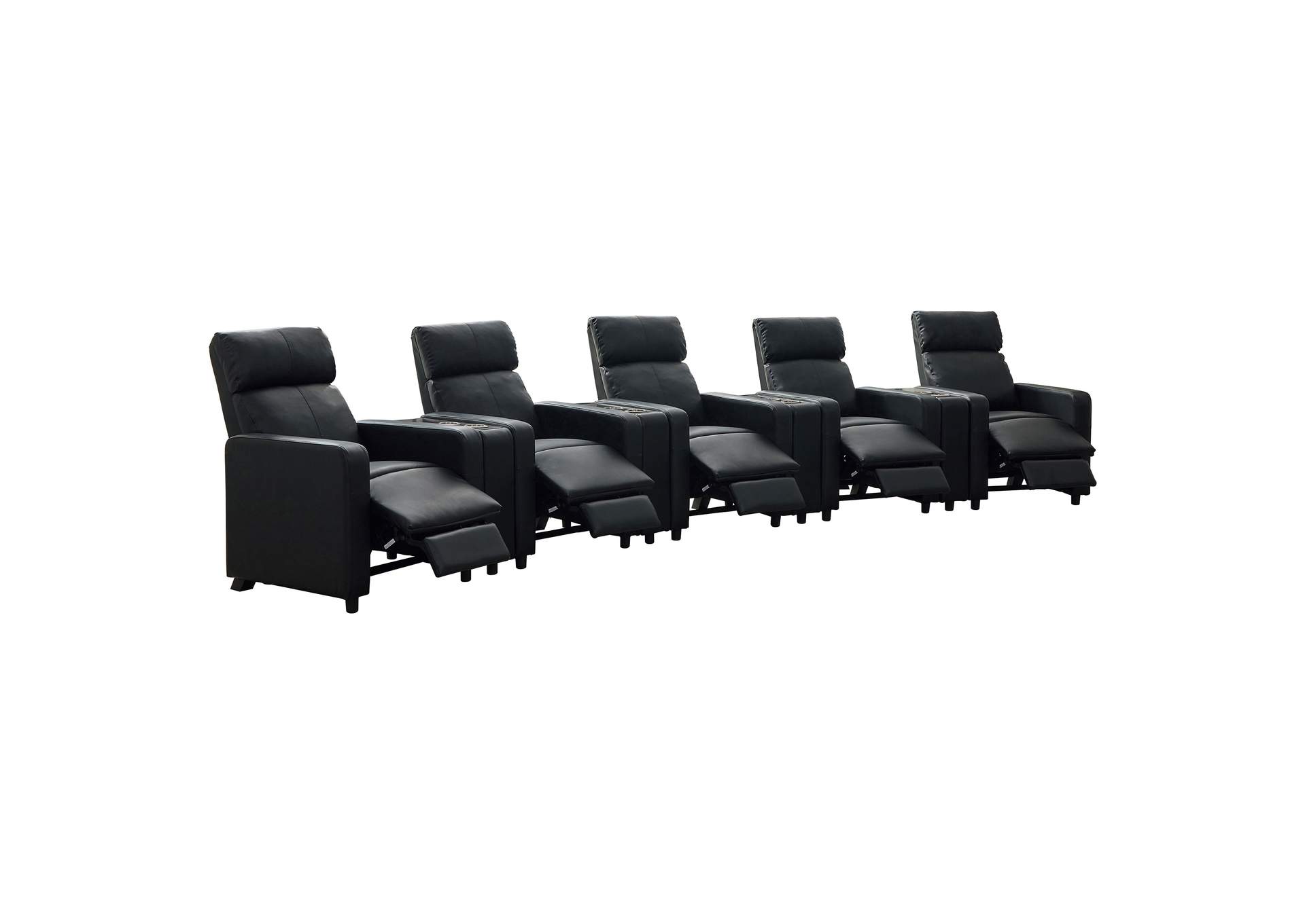 Toohey Upholstered Tufted Recliner Living Room Set Black