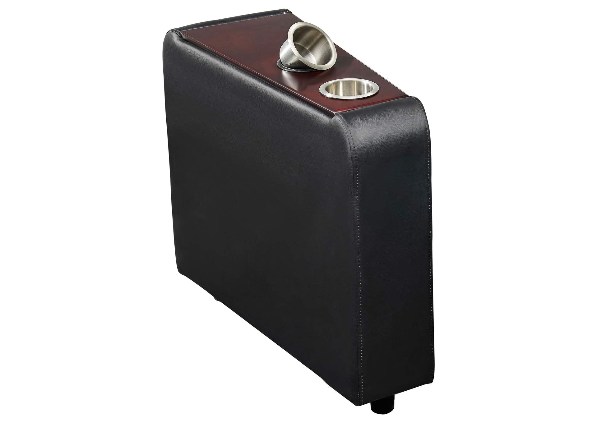 Toohey Upholstered Home Theater Storage Wedge Console Black image 1