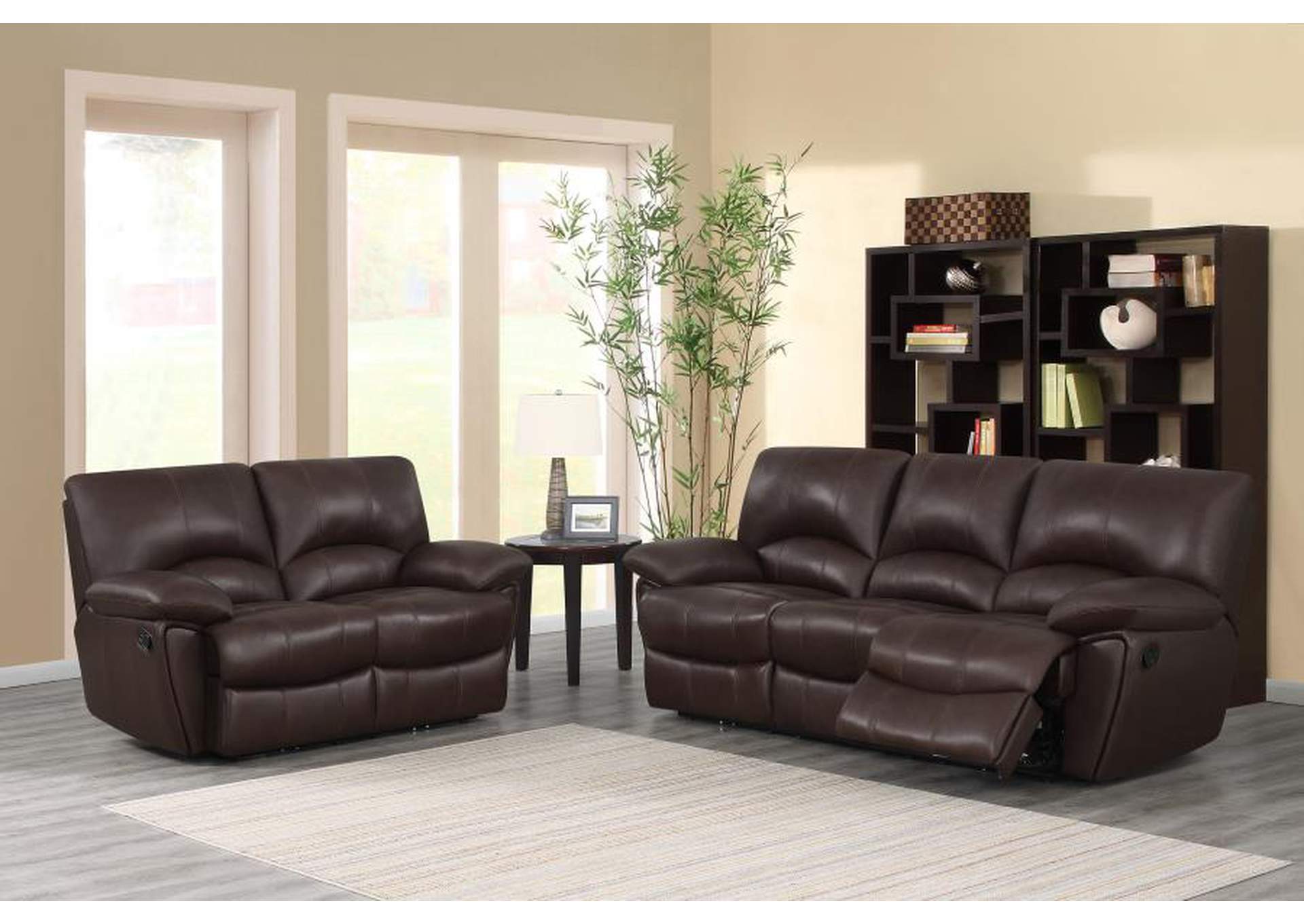 Clifford Upholstered Pillow Top Arm Living Room Set Chocolate Brown image 1