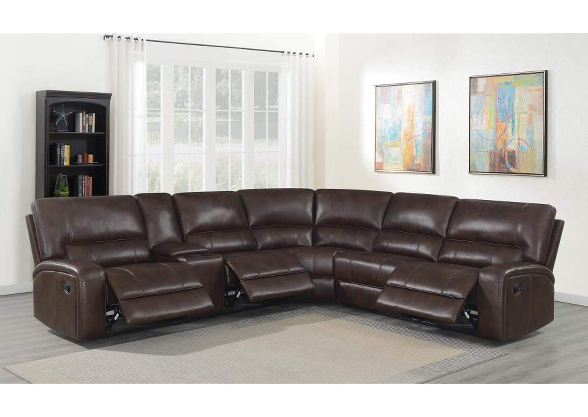 Brunson 3-piece Upholstered Motion Sectional Brown image 10