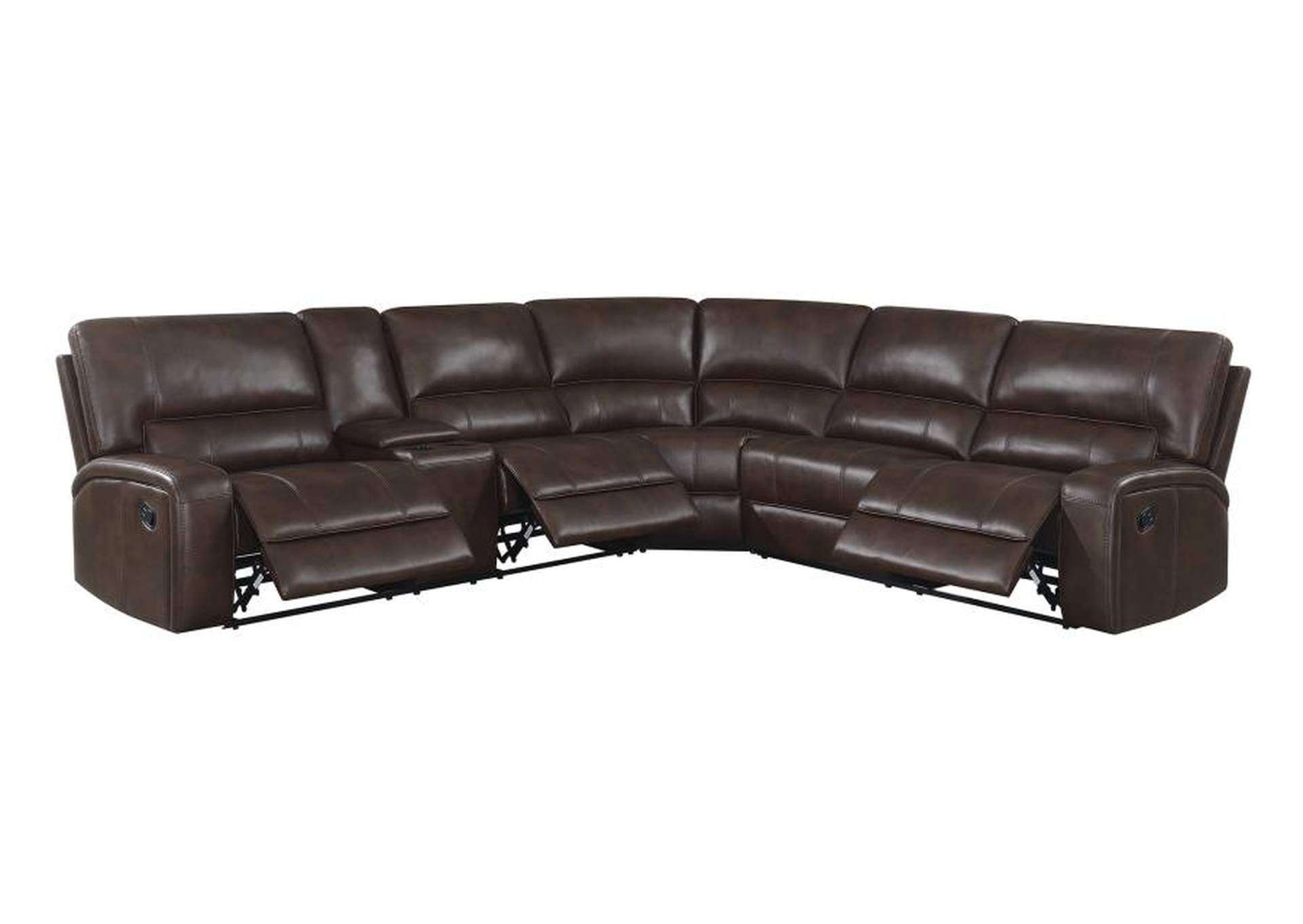 Brunson 3-piece Upholstered Motion Sectional Brown image 4