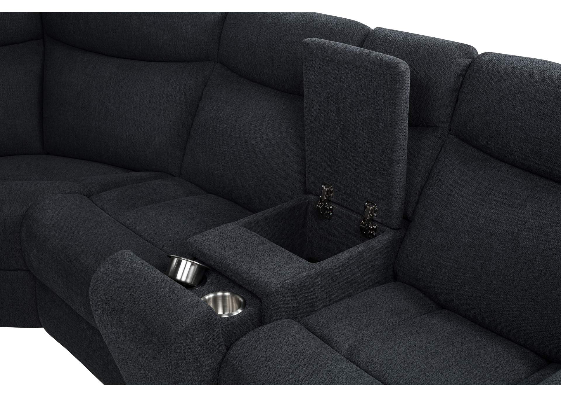 Hagen Upholstered Power Reclining Sectional Sofa Steel Grey image 12