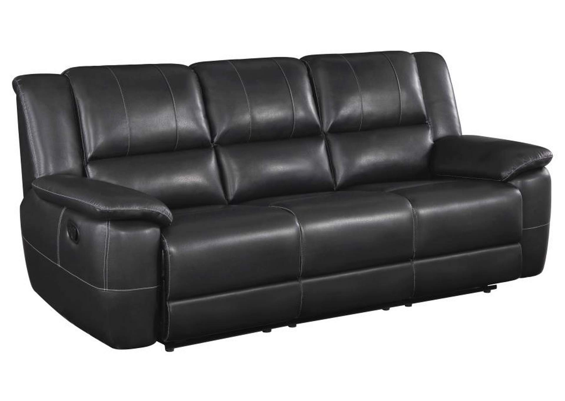 Lee Upholstered Pillow Top Arm Living Room Set Black image 4