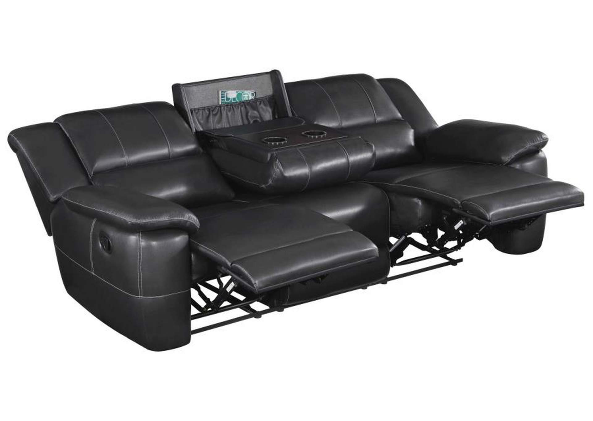 Lee Upholstered Pillow Top Arm Living Room Set Black image 6
