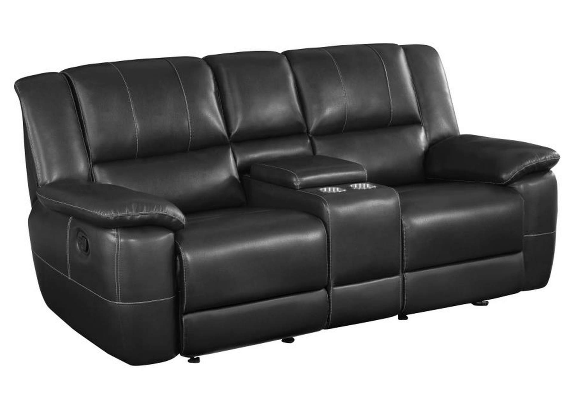 Lee Upholstered Pillow Top Arm Living Room Set Black image 10